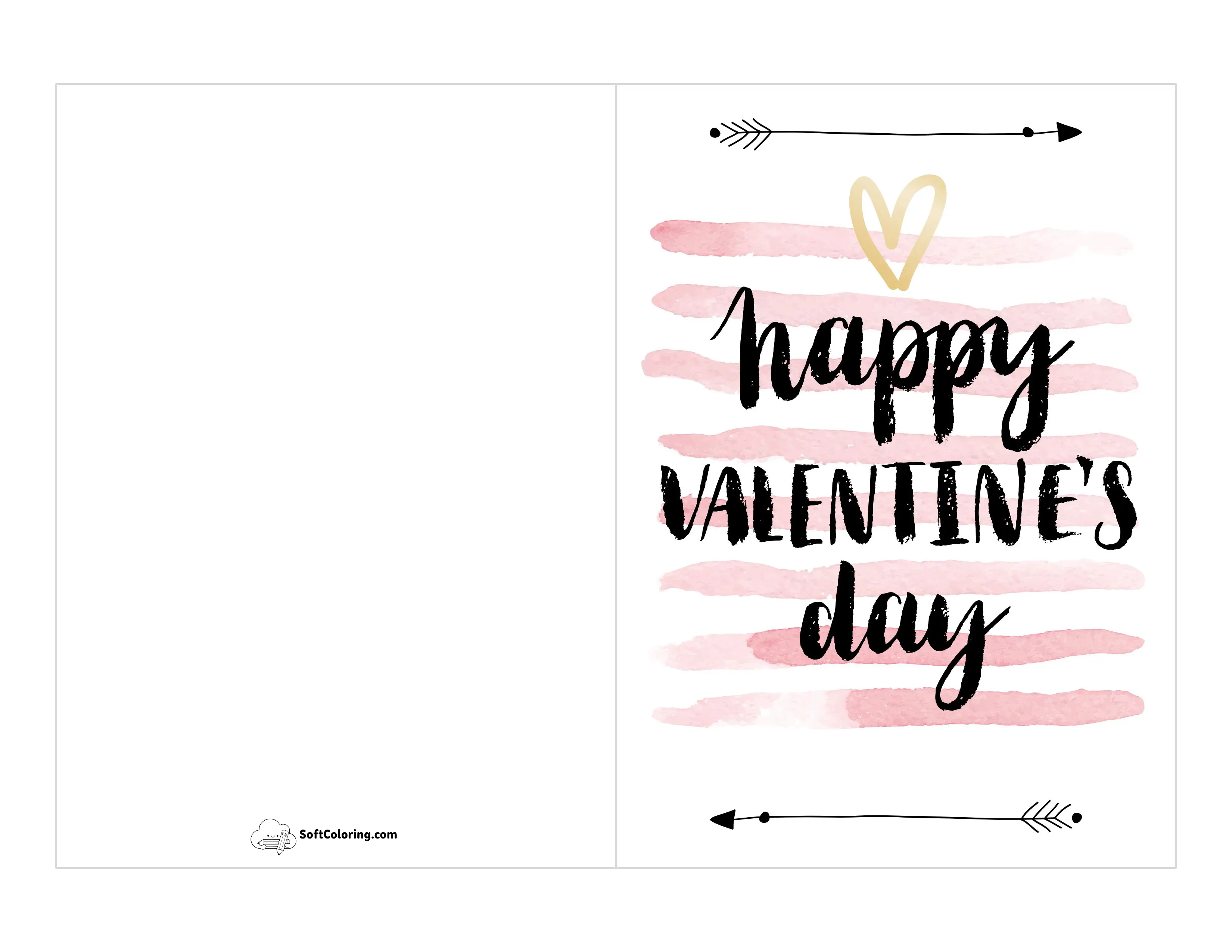 "Happy Valentine's Day" Pink Watercolor Card