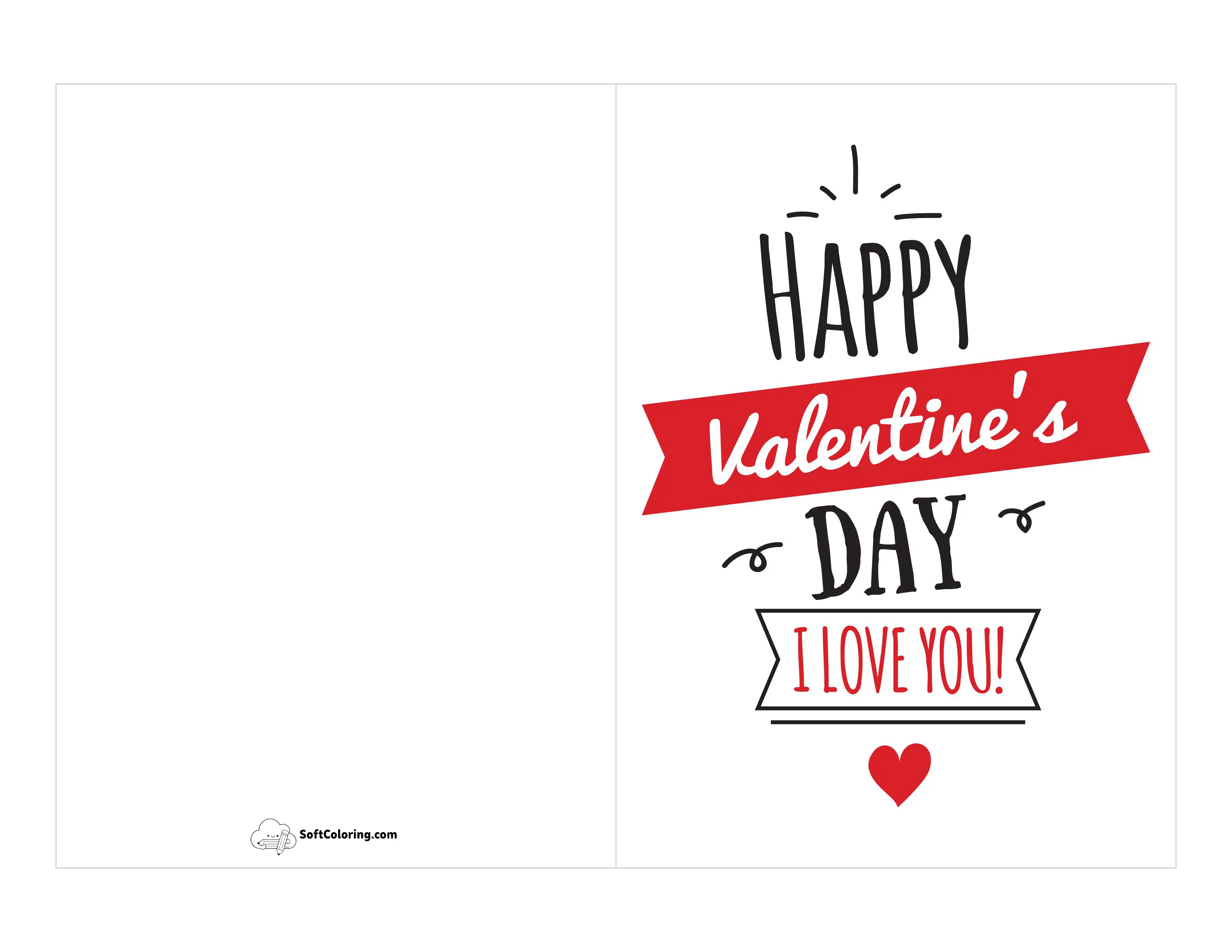 "Happy Valentine's Day, I Love You" Printable Valentine