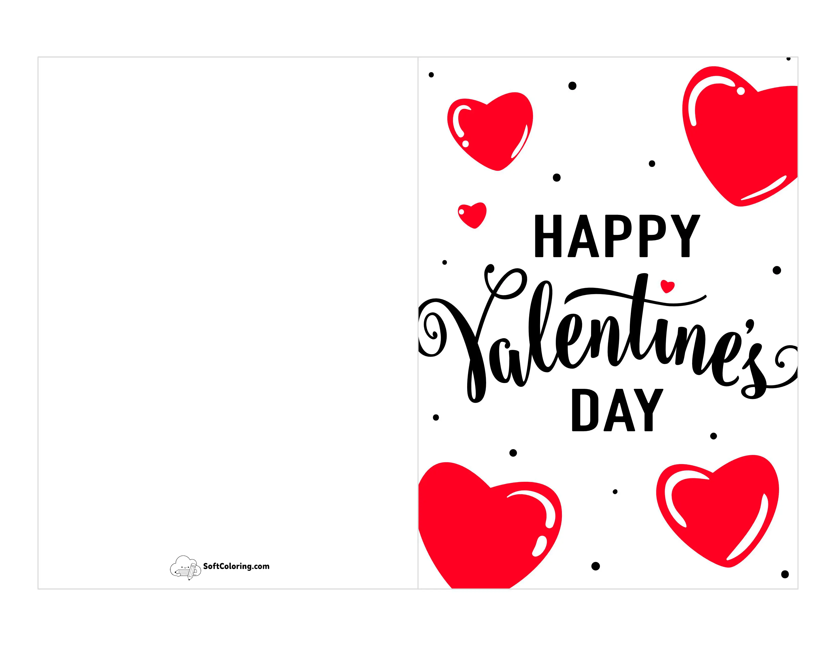 "Happy Valentine's Day" Red Hearts Card