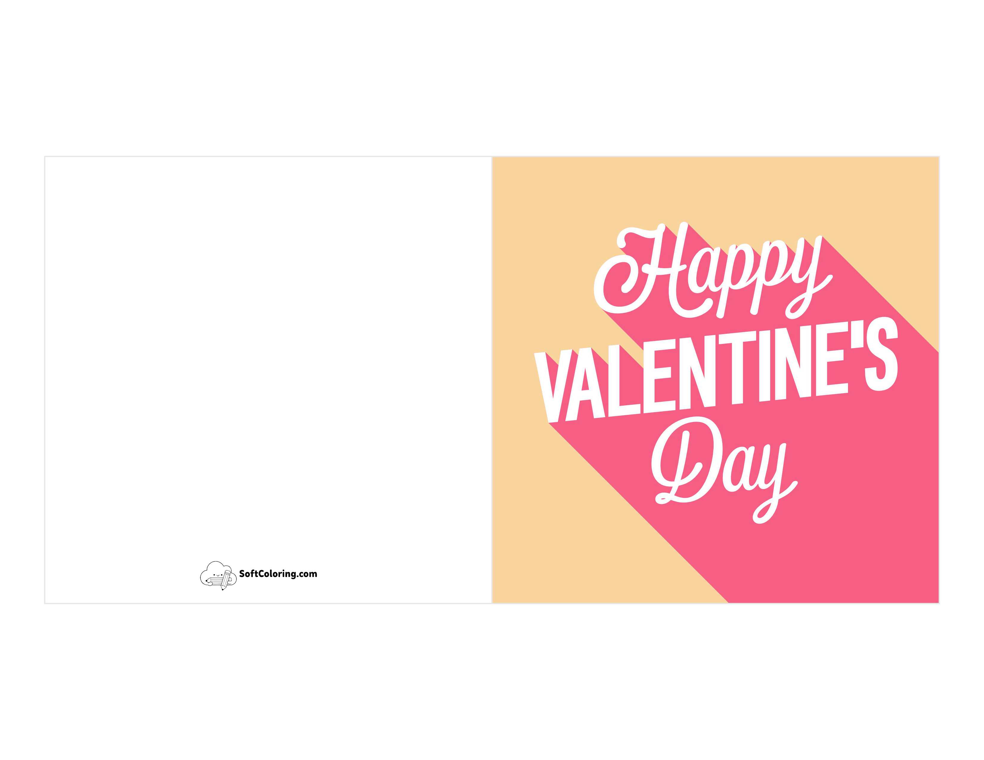 "Happy Valentine's Day" Printable Card Template