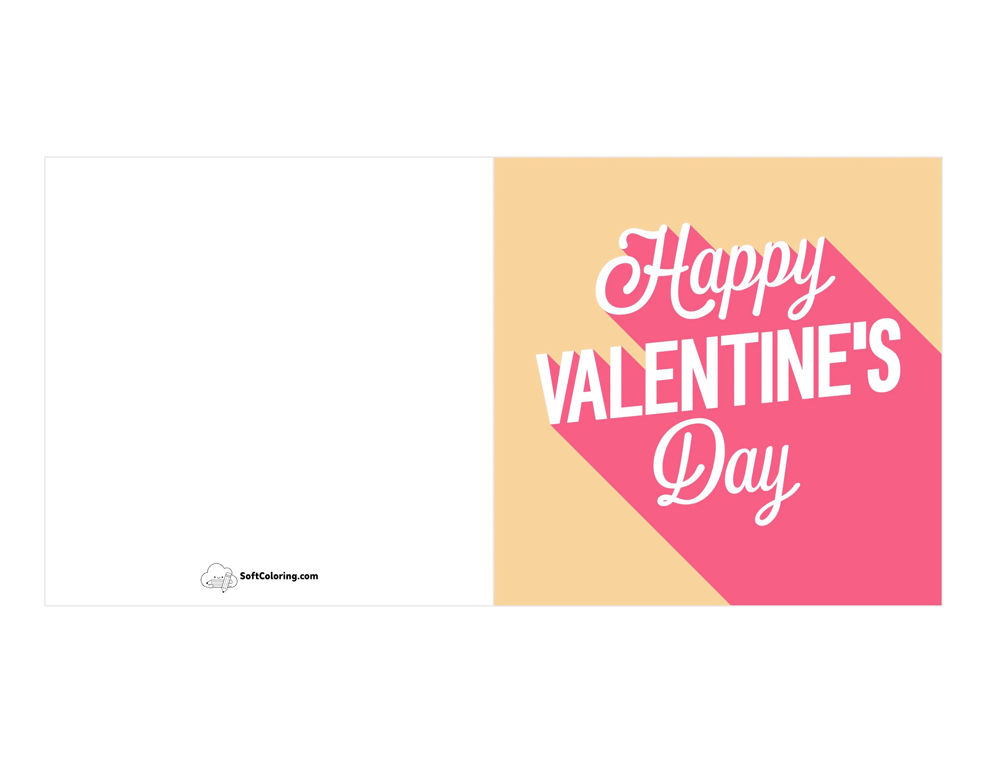 "Happy Valentine's Day" Printable Card Template