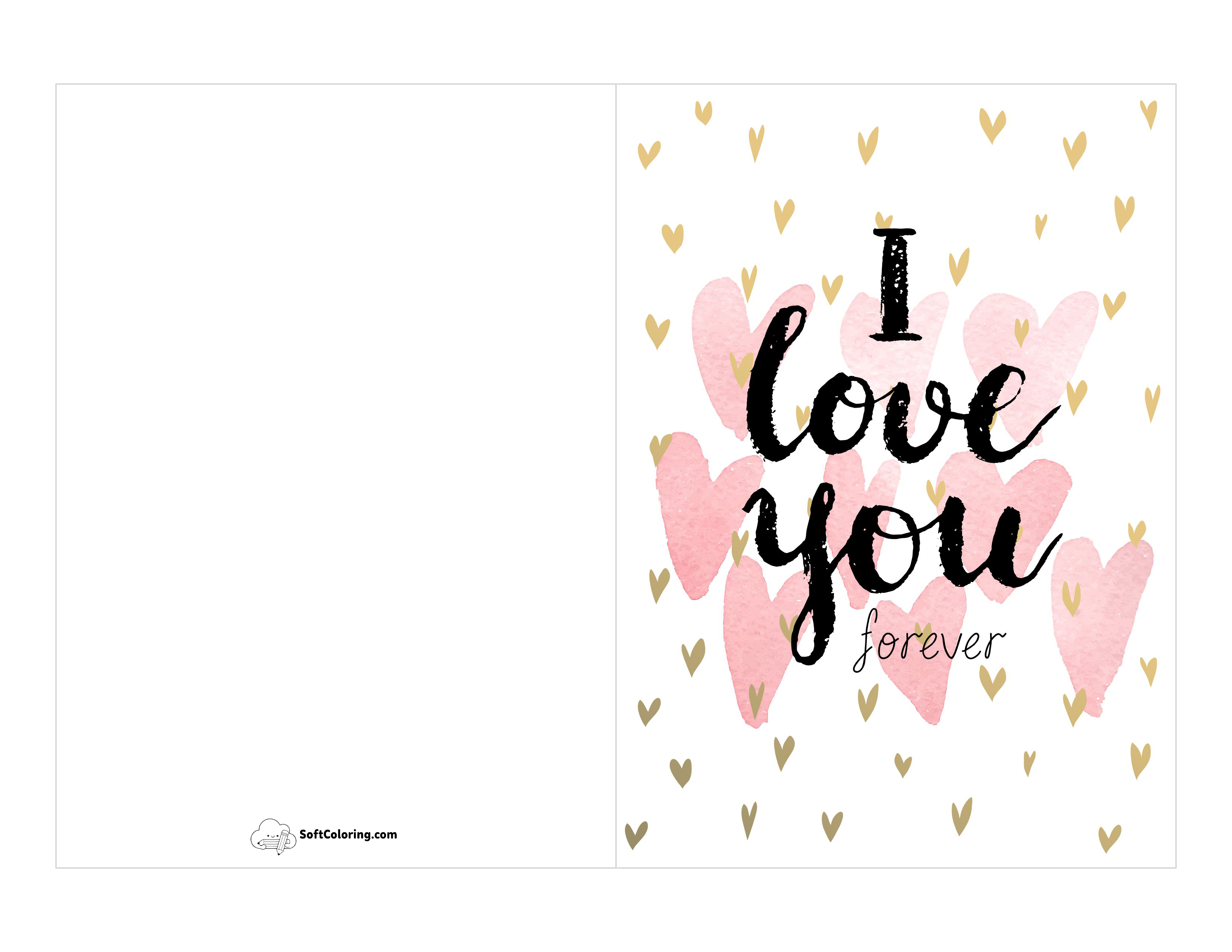 "I Love You Forever" Printable Valentine Card
