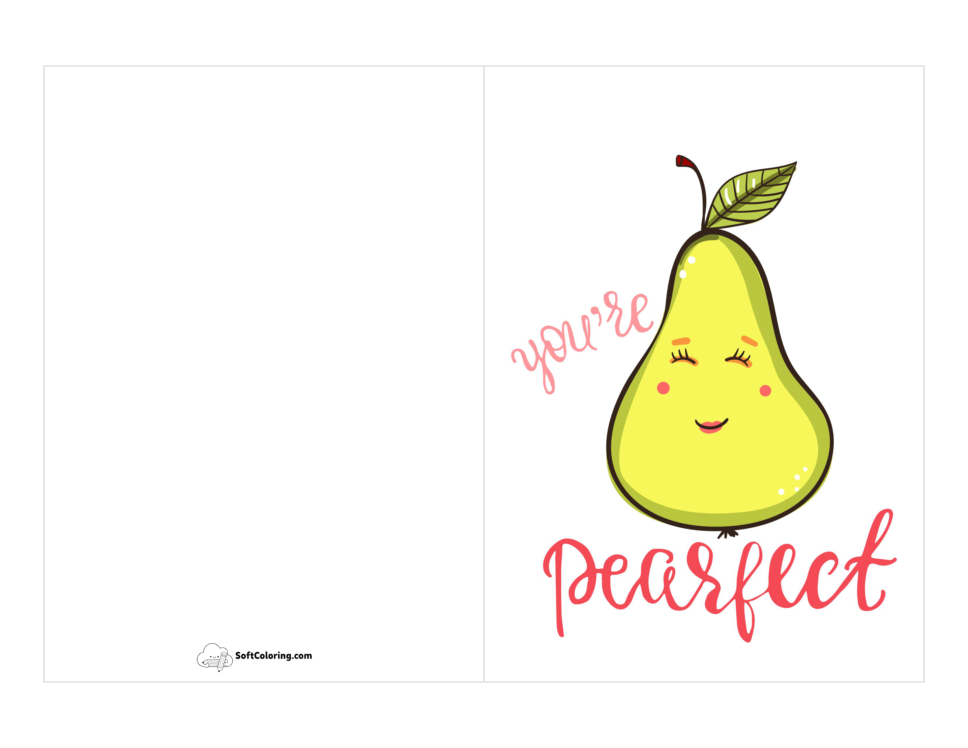 "You're Pear-Fect" Funny Pun Valentine