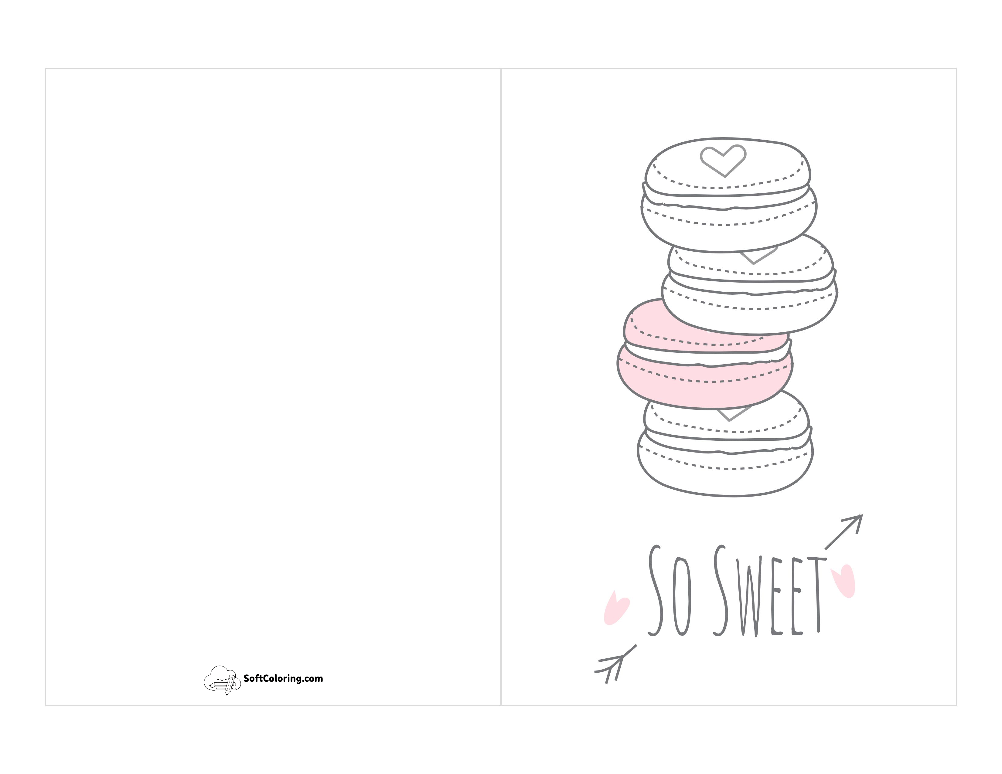 "So Sweet" Macaroons Valentine Card
