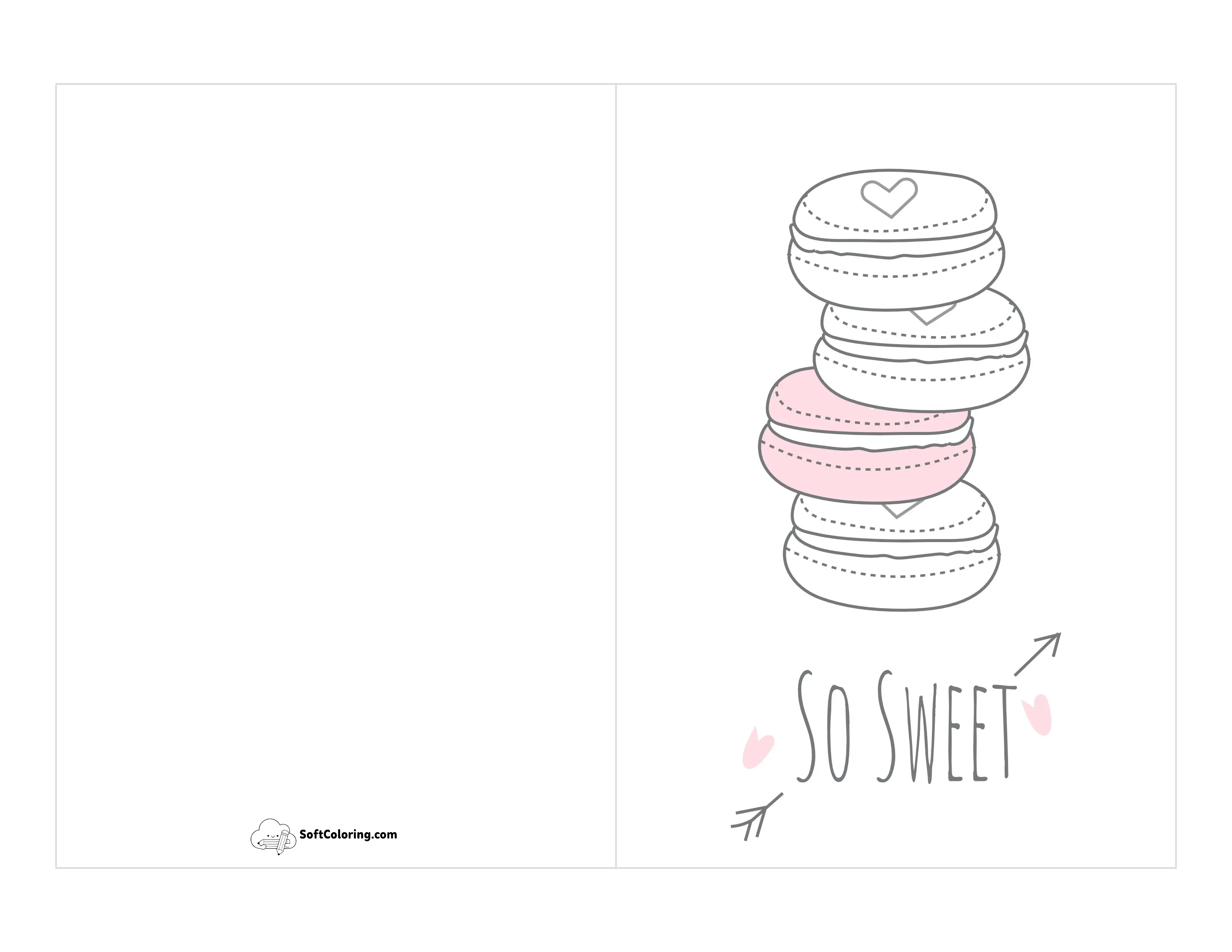 "So Sweet" Macaroons Valentine Card
