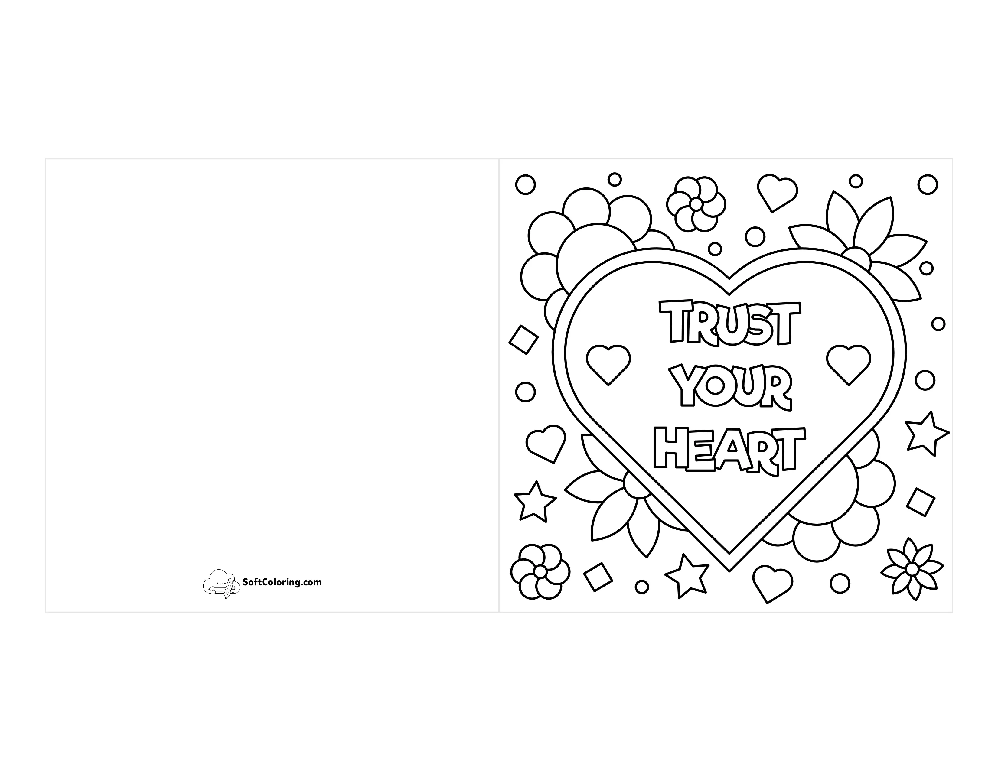 "Trust Your Heart" Printable Coloring Card