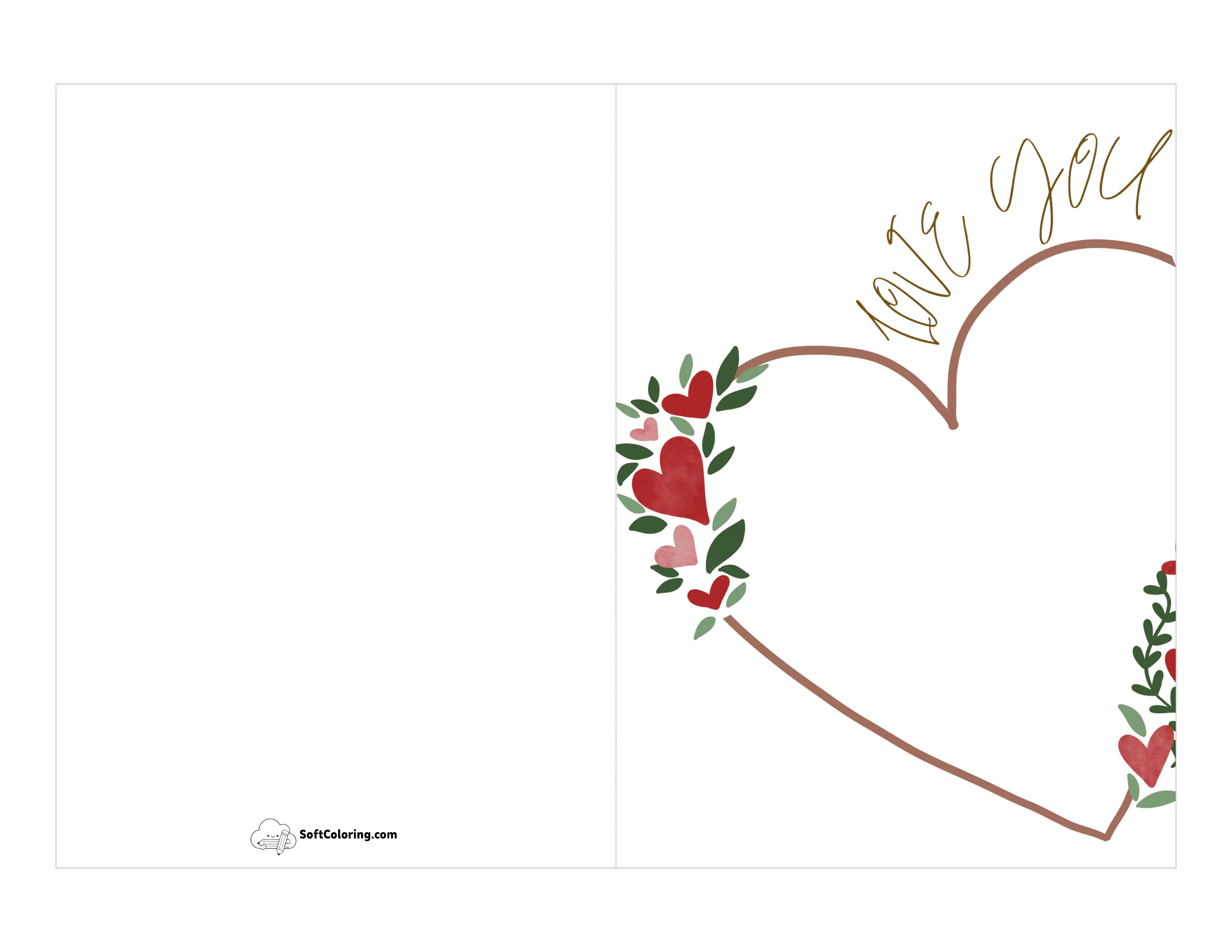 Printable Valentine With Scandinavian Flowers