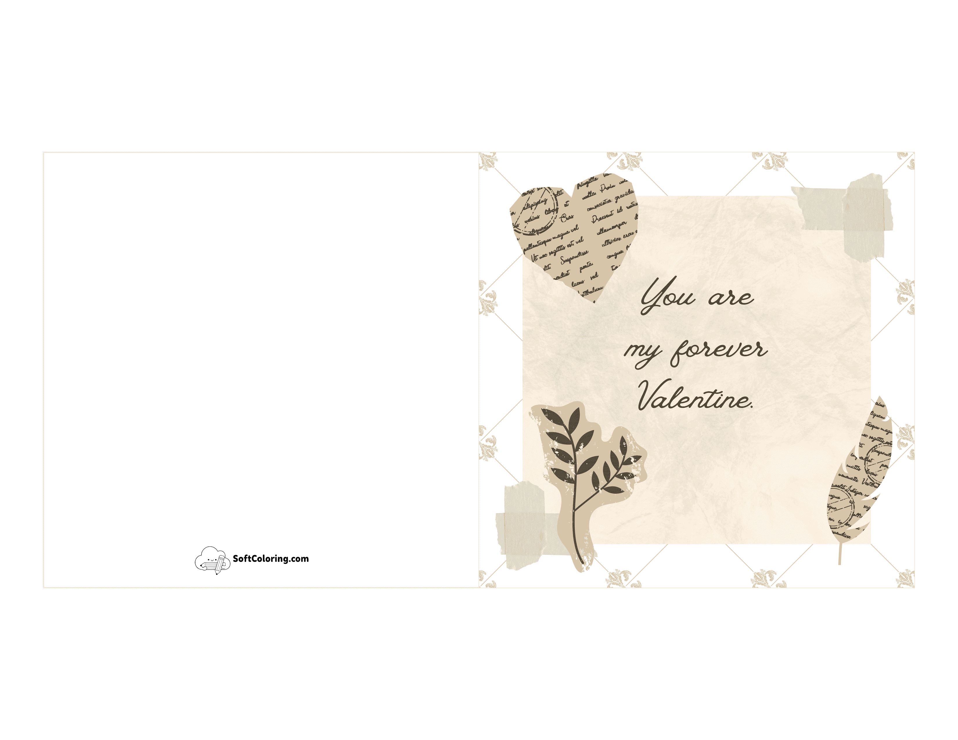 Retro Victorian Scrapbooks Style "Forever Valentine" Card