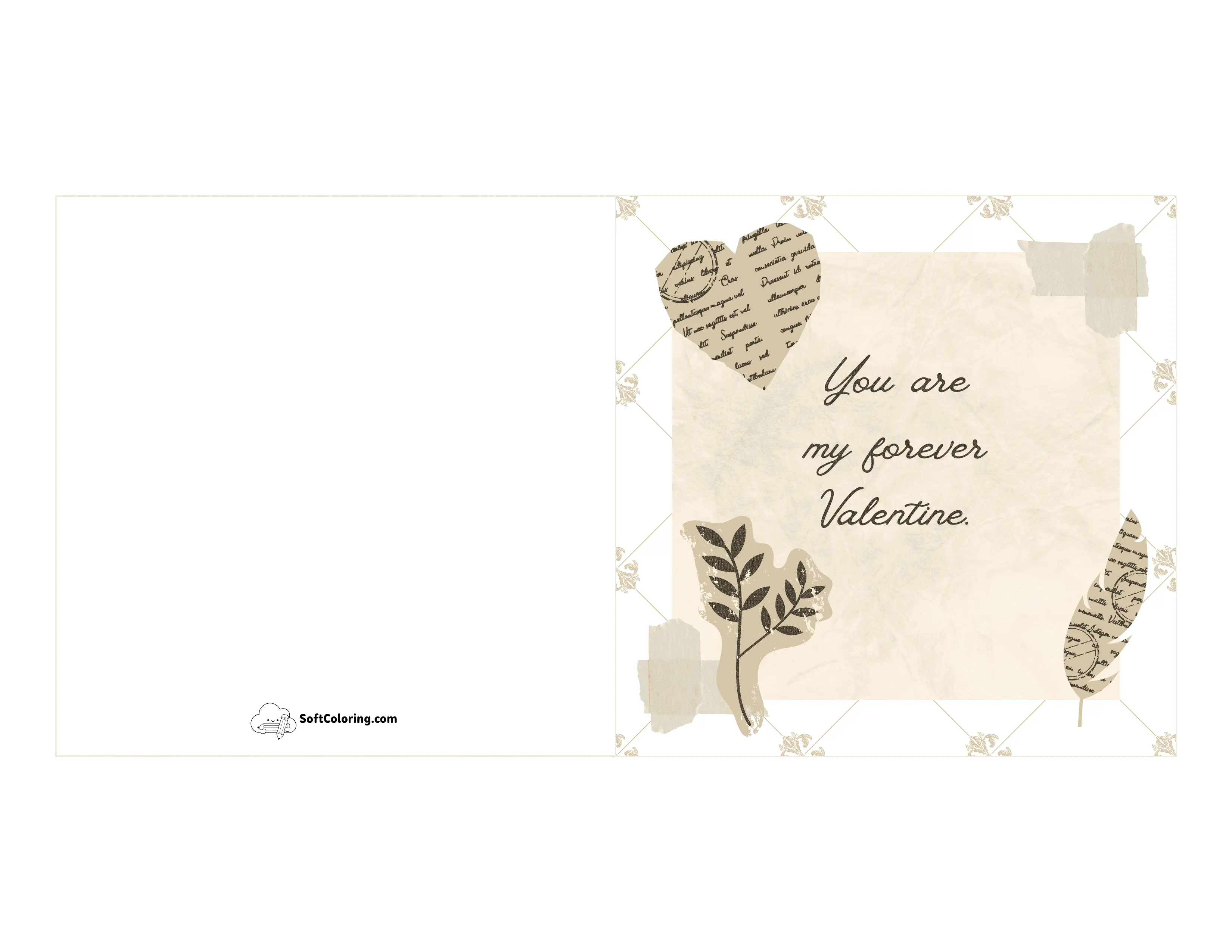 Retro Victorian Scrapbooks Style "Forever Valentine" Card