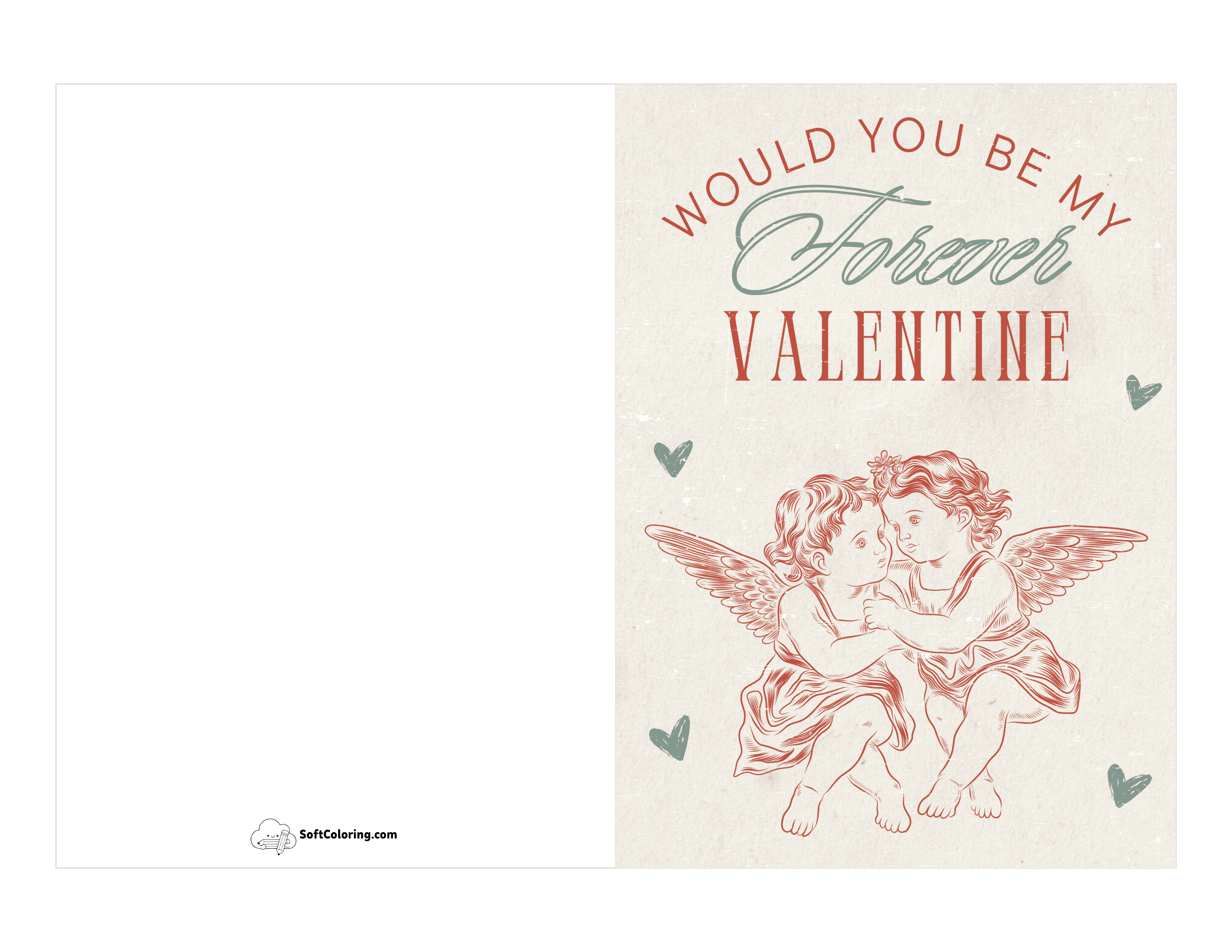 Vintage Cupid "Forever Valentine" Card Printable