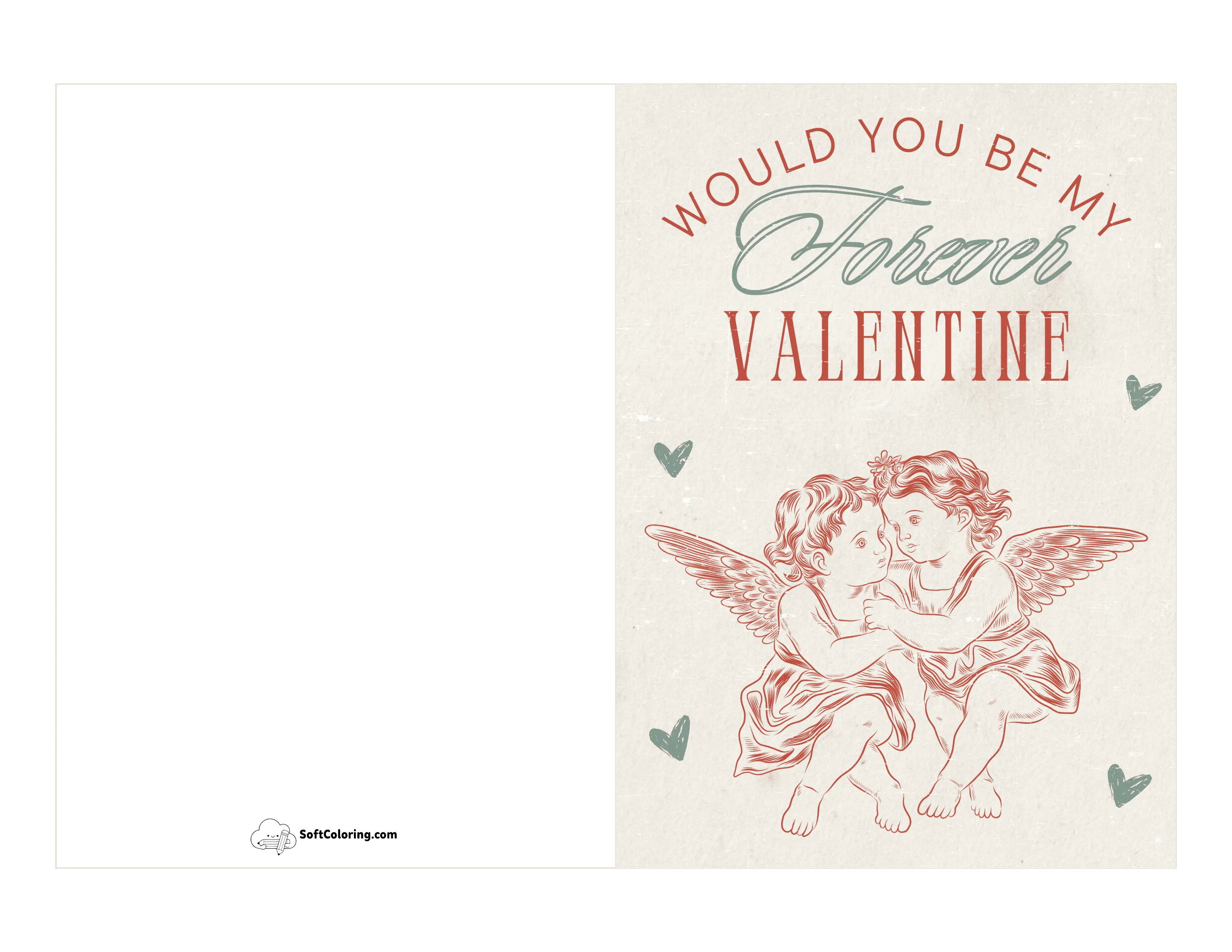 Vintage Cupid "Forever Valentine" Card Printable
