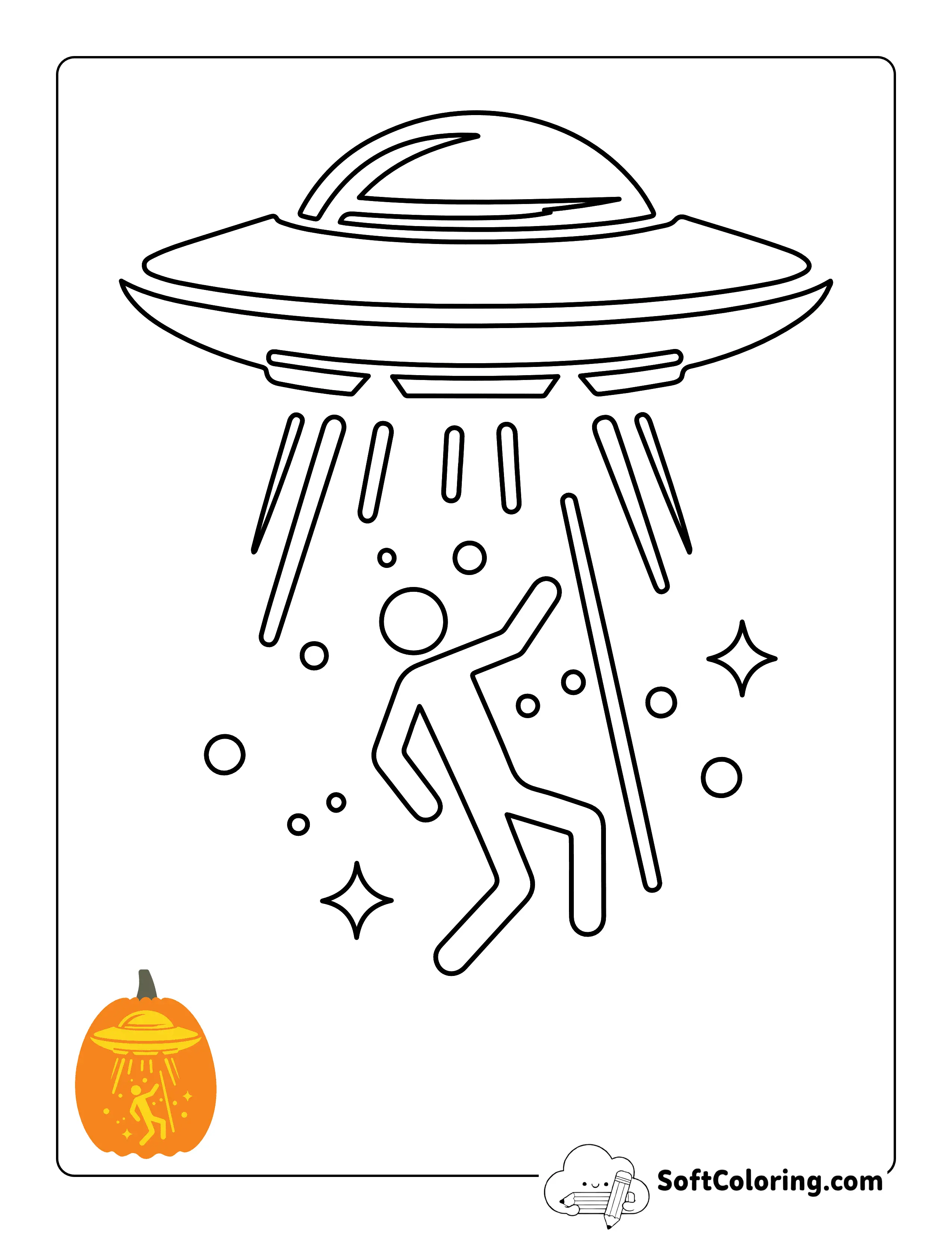 New! Alien Abduction Pumpkin Carving Printable