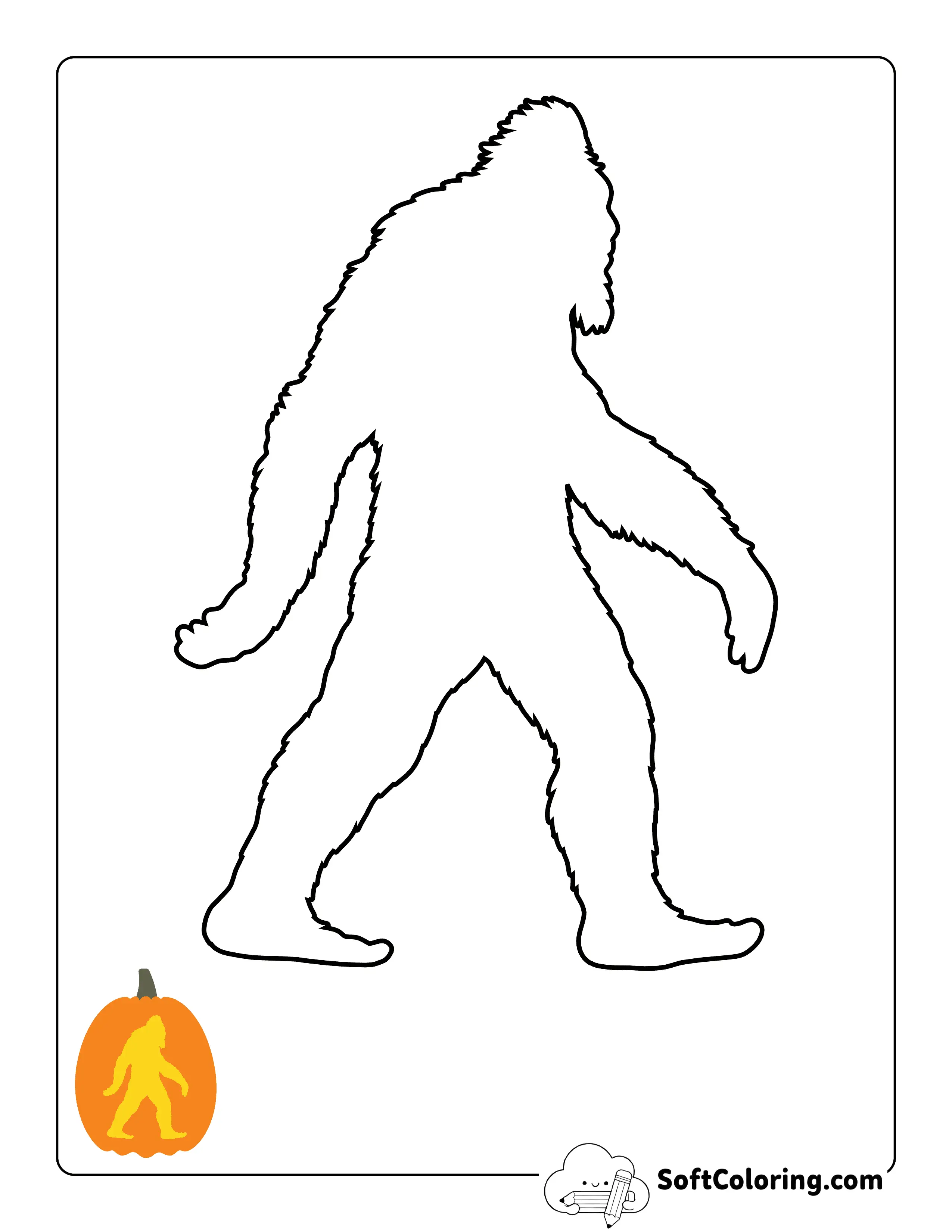 New! Simple Bigfoot Pumpkin Carving Printable