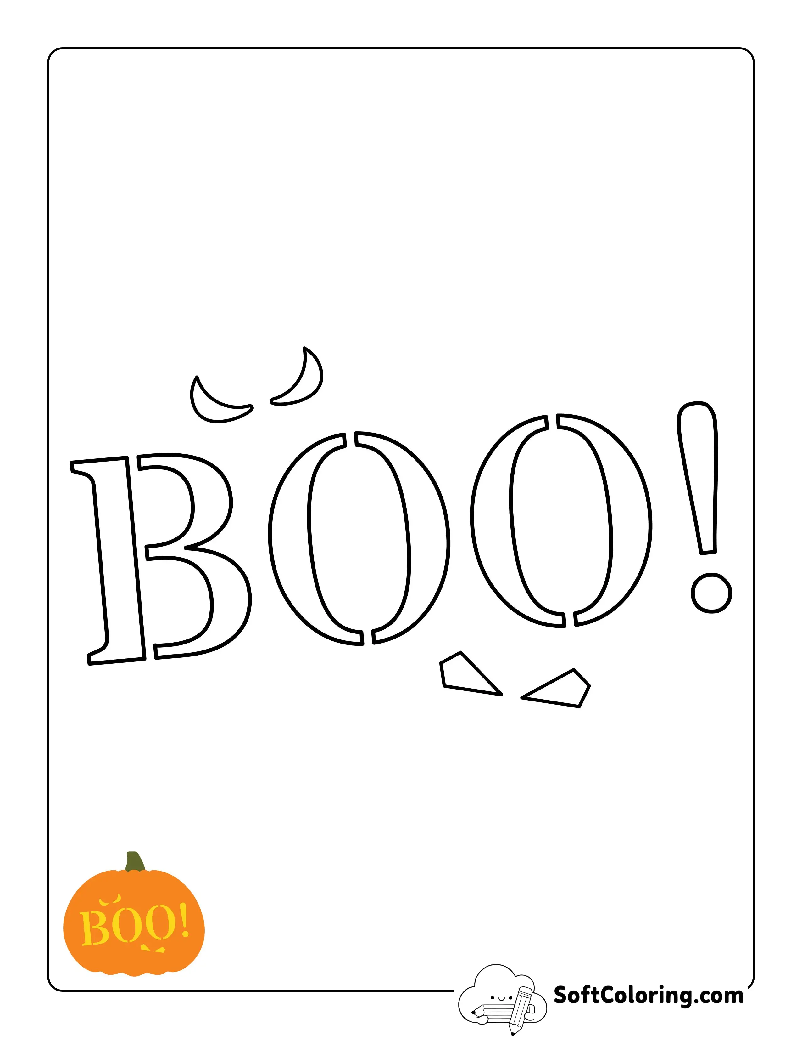 "Boo!" Creepy Pumpkin Carving Stencil