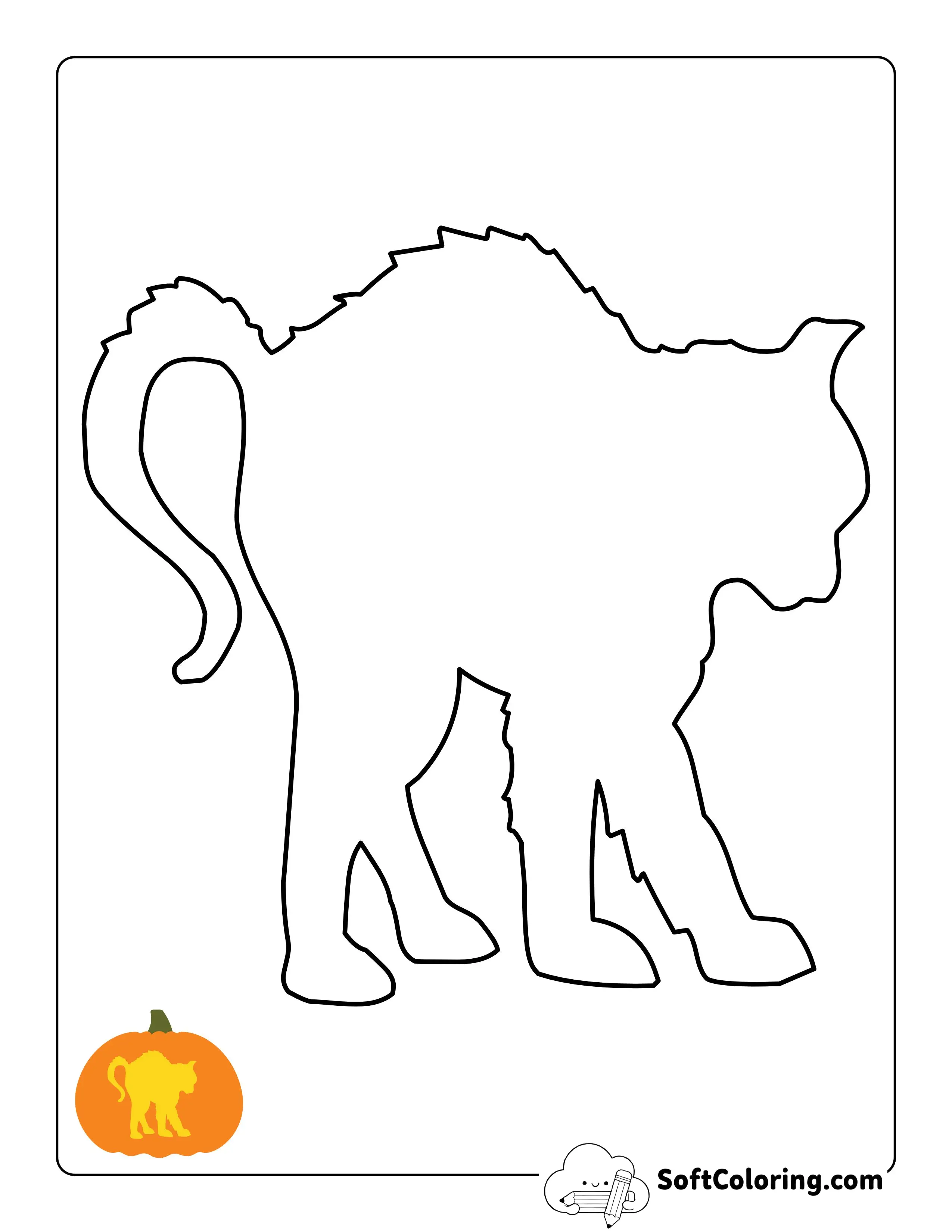 Scared Cat Free Pumpkin Stencil