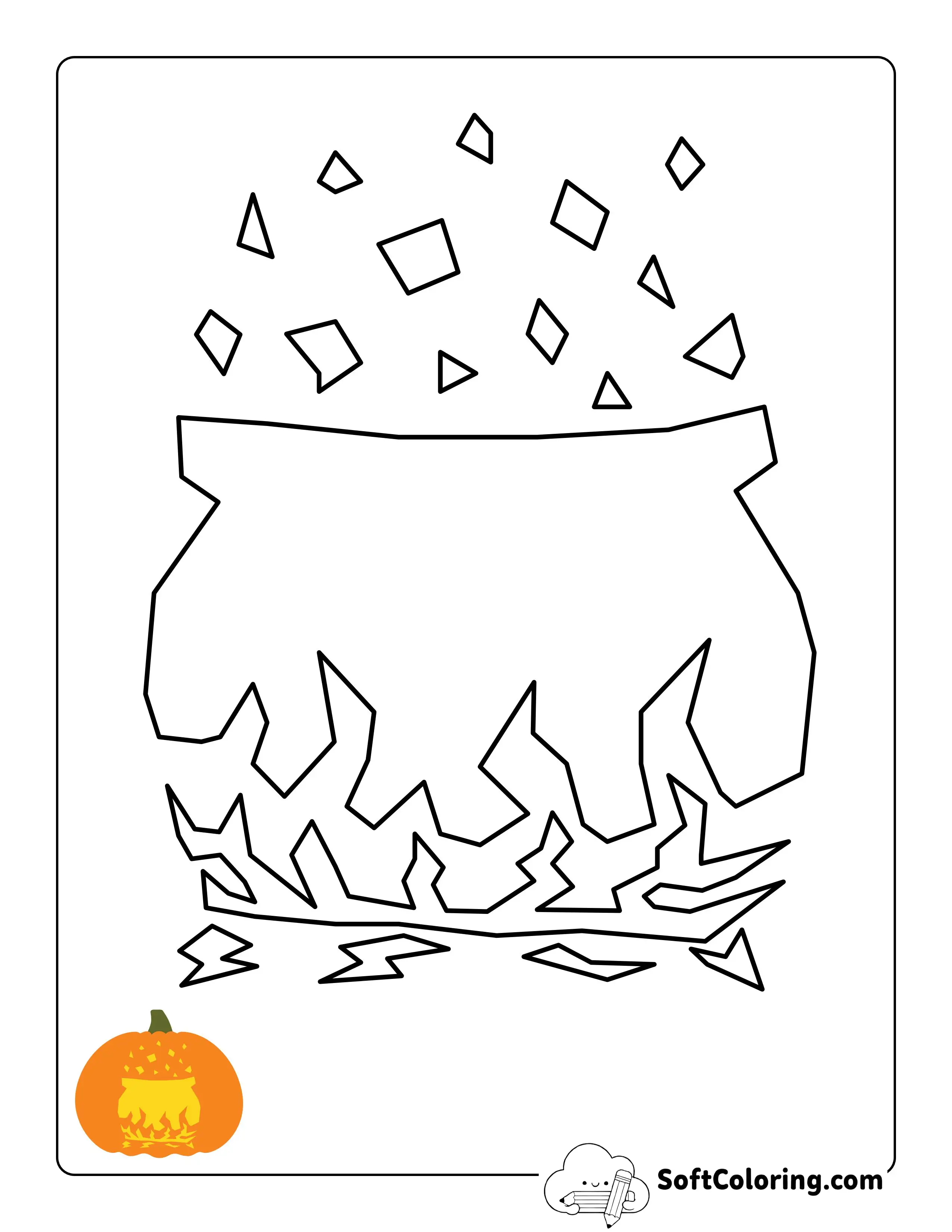 Bubbling Cauldron Stencil To Carve (Hard)