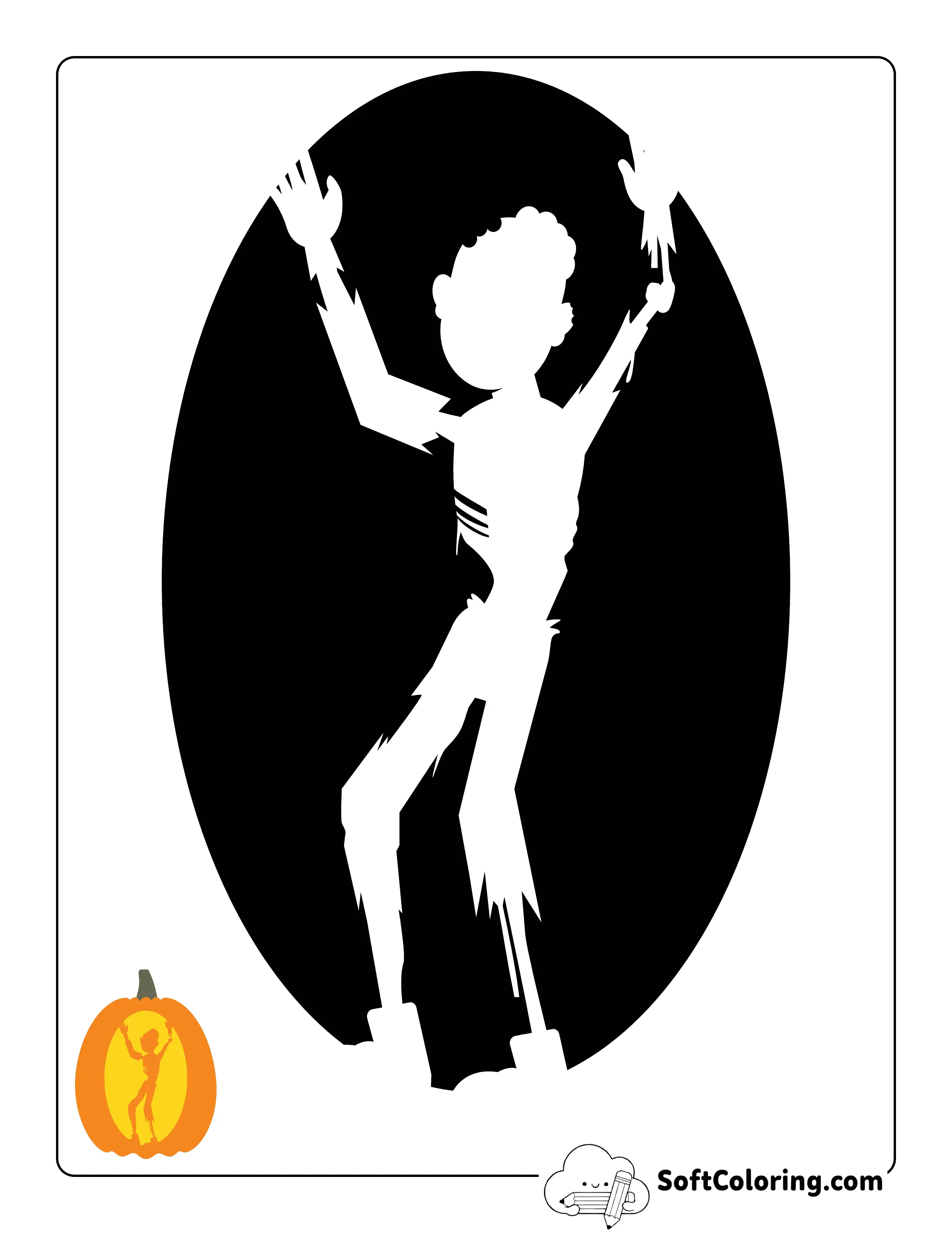 New! Spooky Zombie Difficult Pumpkin Printable