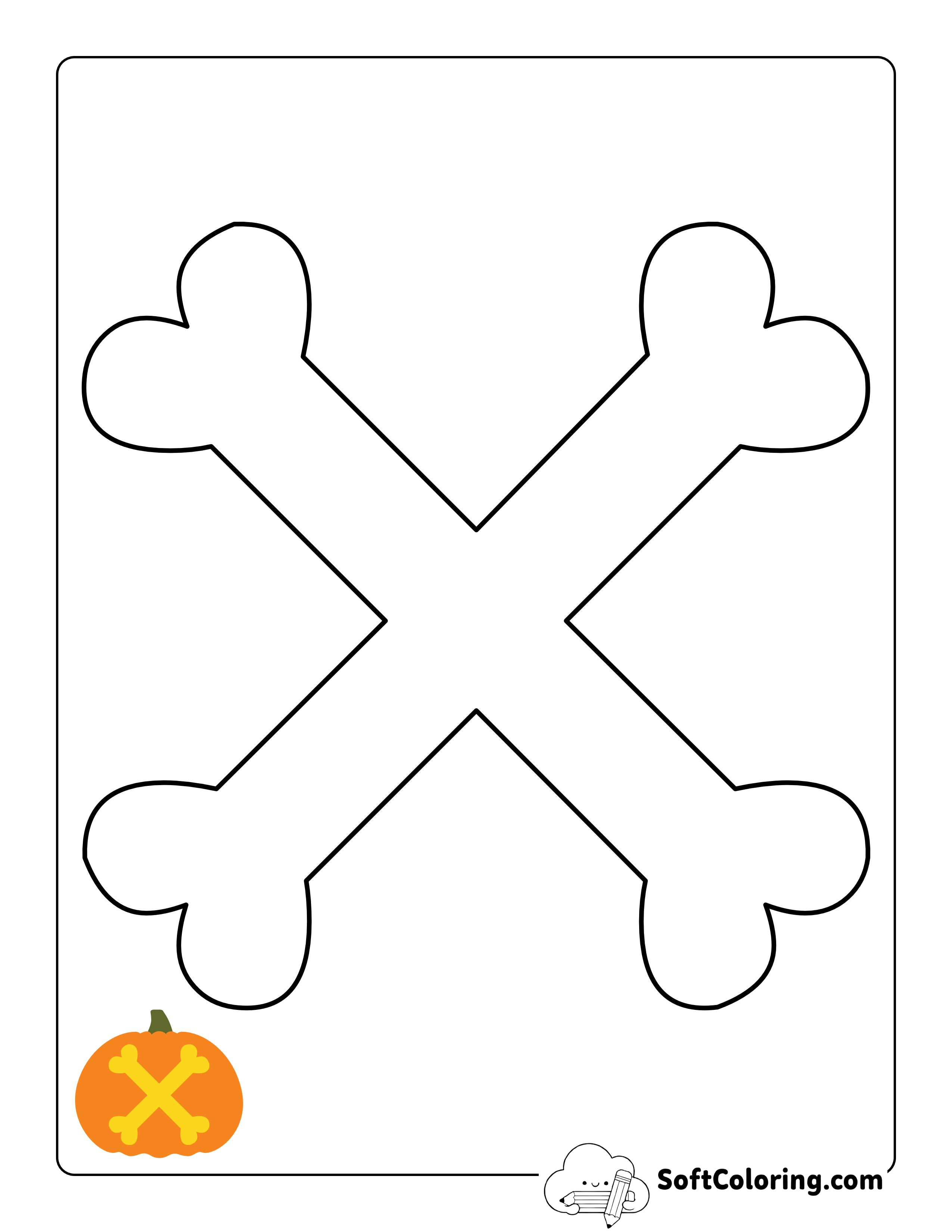 Easy Crossbones Pumpkin Carving Pattern For Halloween