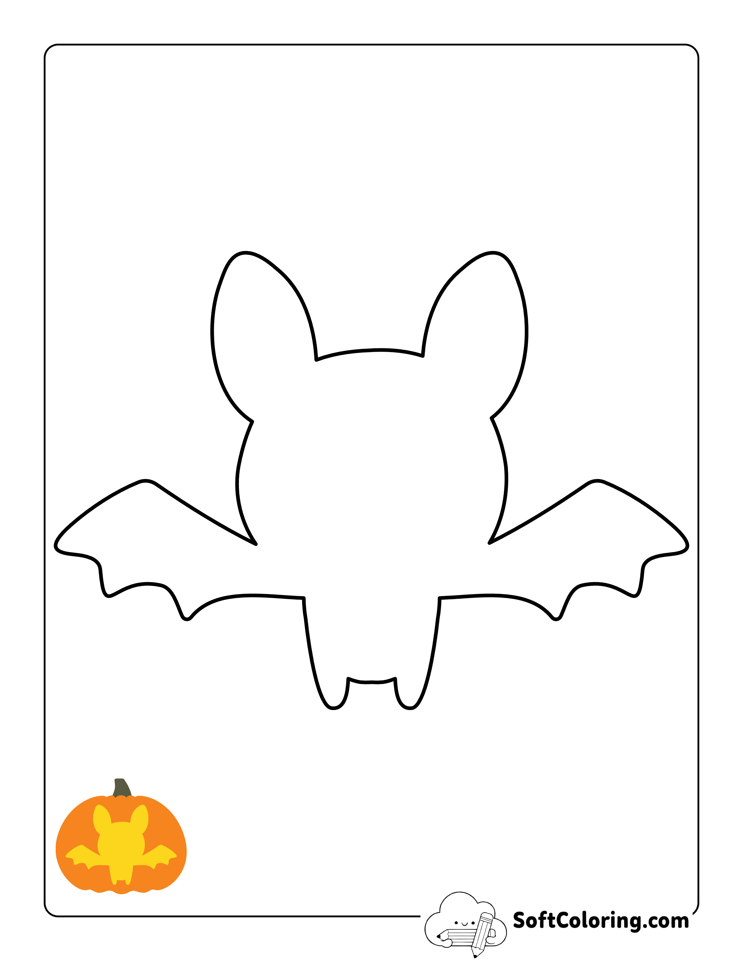 New! Cute Easy Bat Pumpkin Carving Template