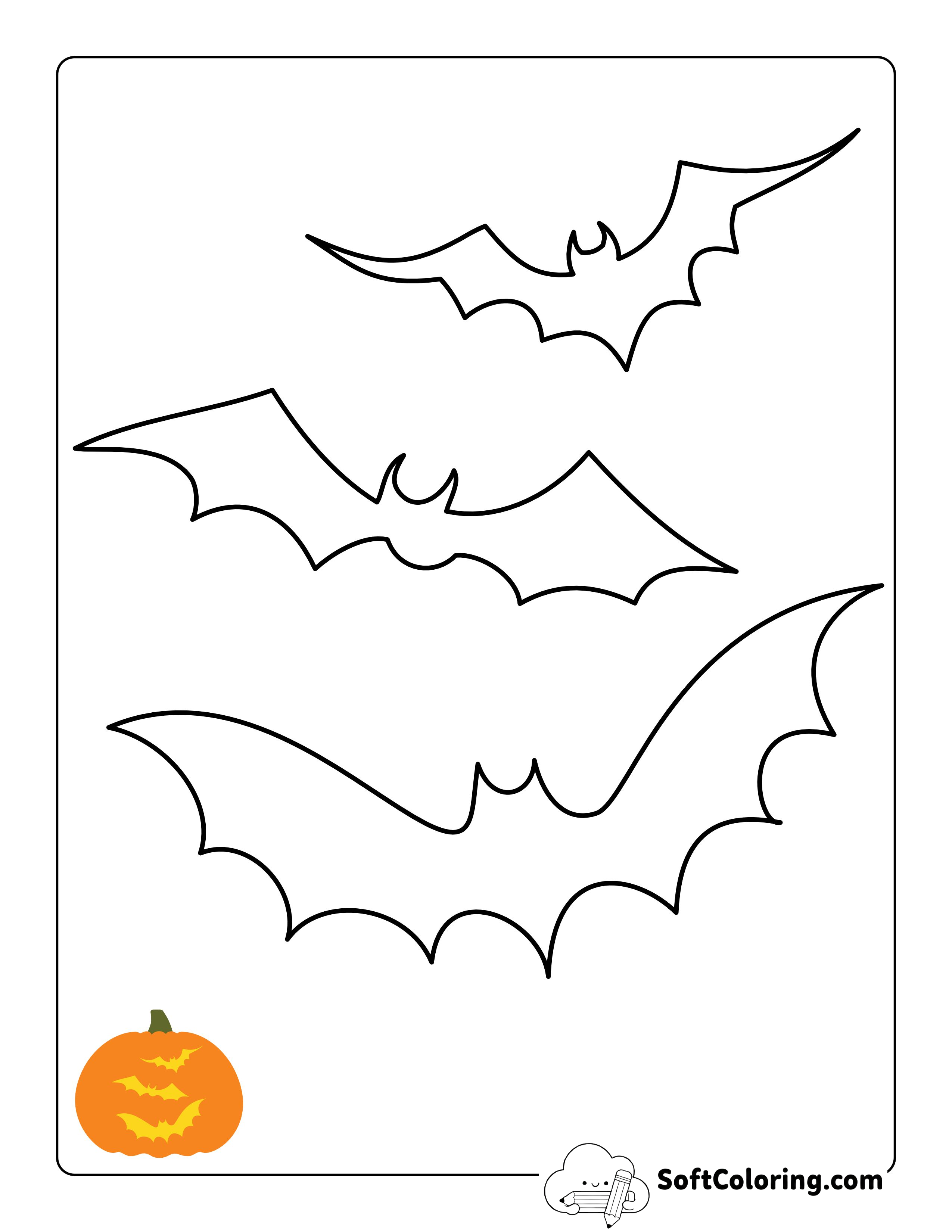 Flying Bats Pumpkin Stencil Printable