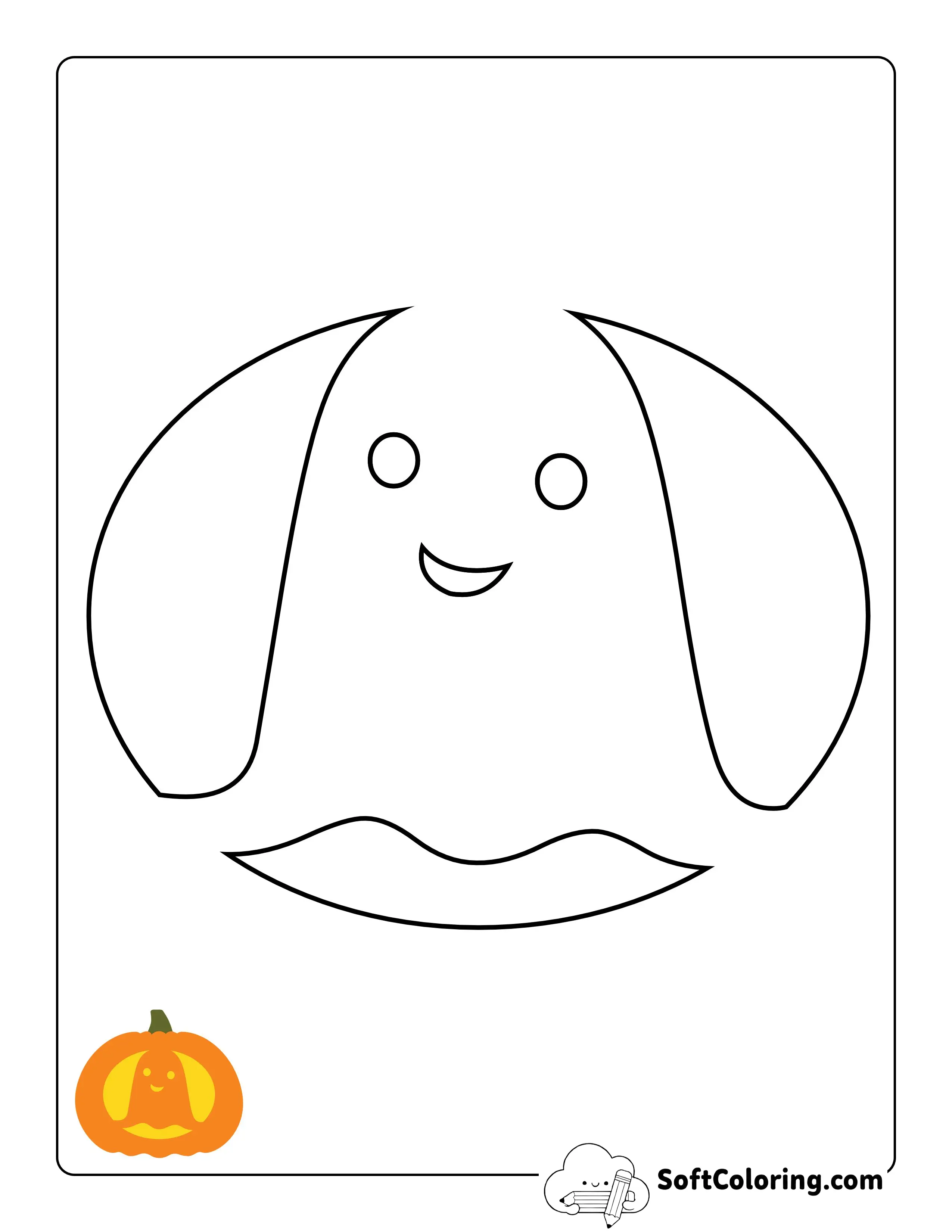 Friendly Ghost Free Pumpkin Stencil (Carve Face First)