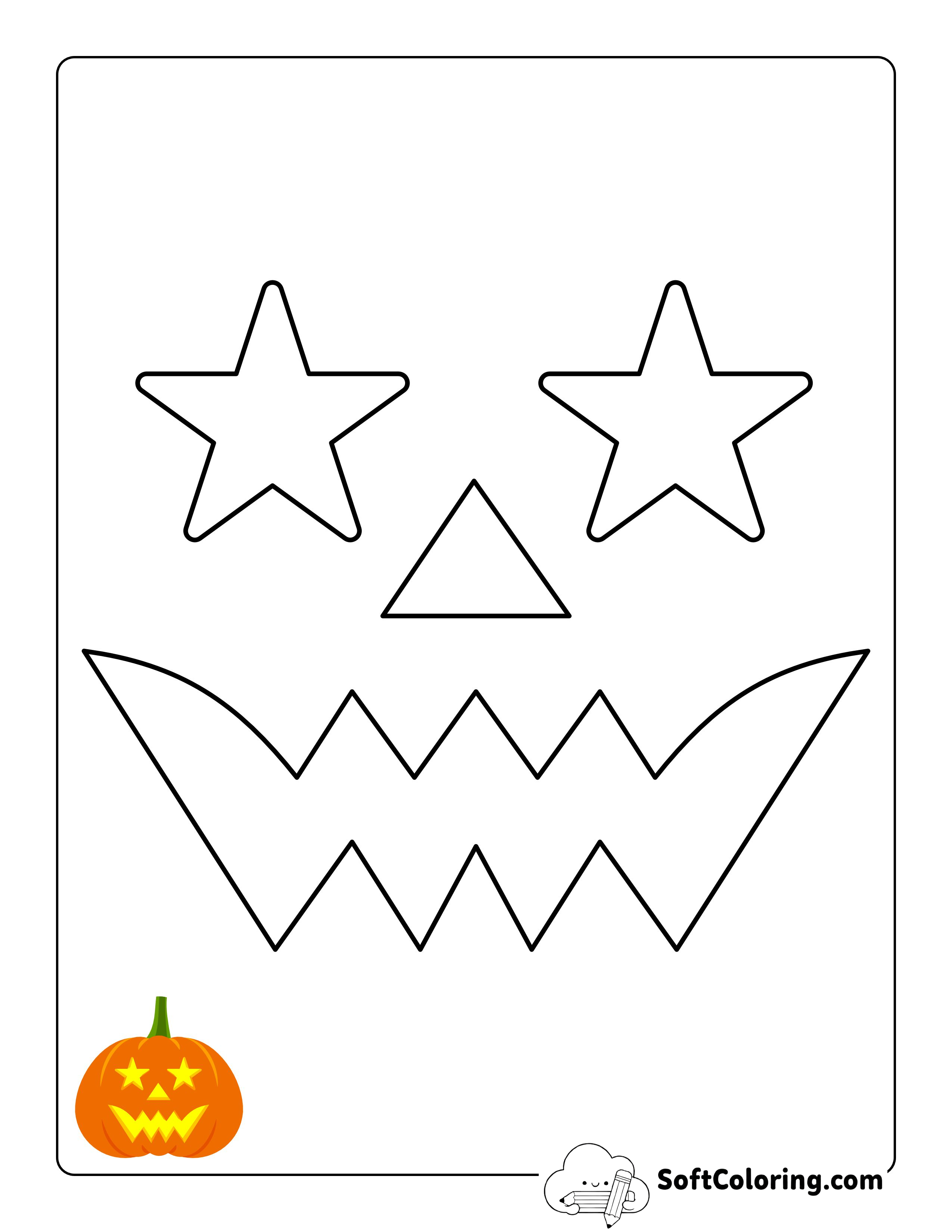 Starry-Eyed Jack O'lantern Face Stencil