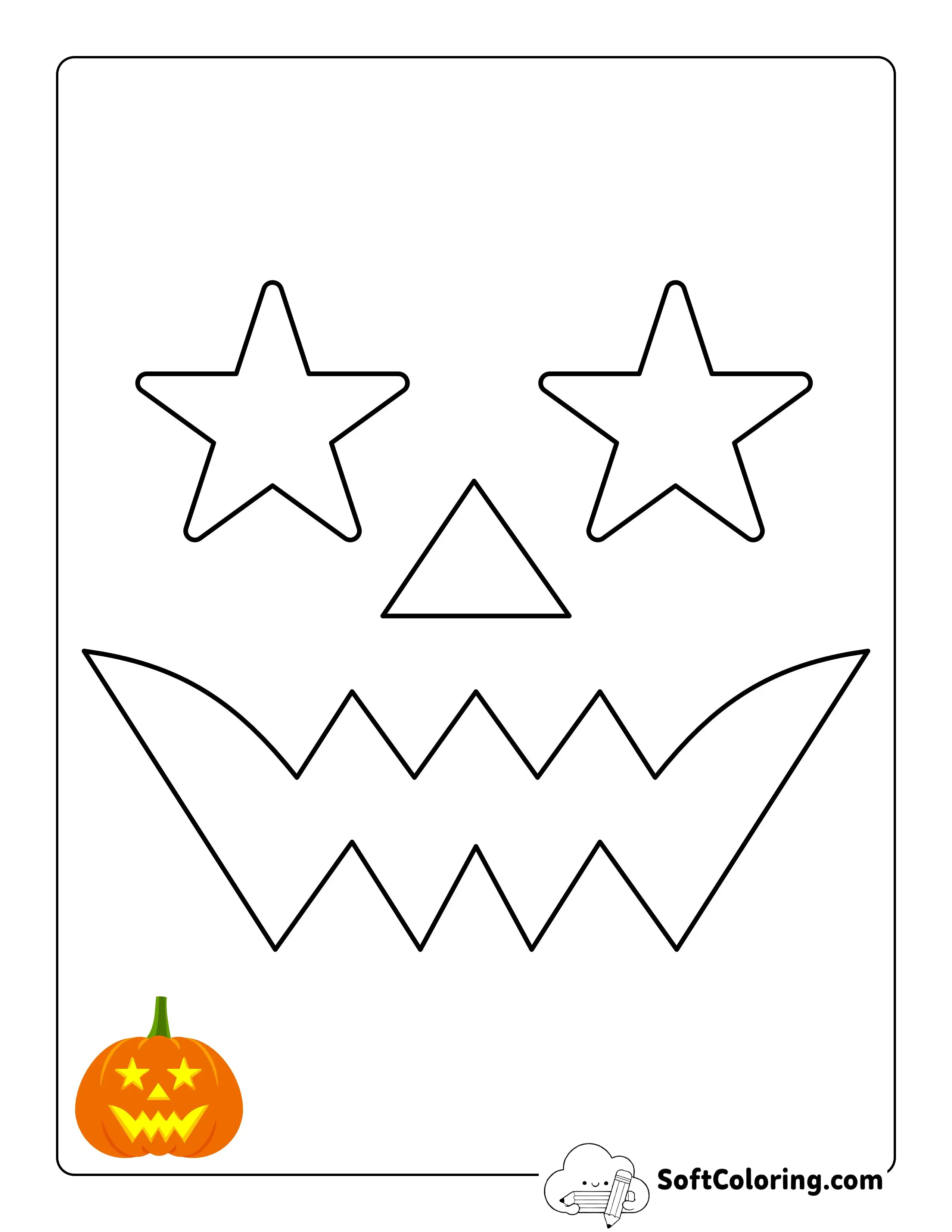 Starry-Eyed Jack O'lantern Face Stencil