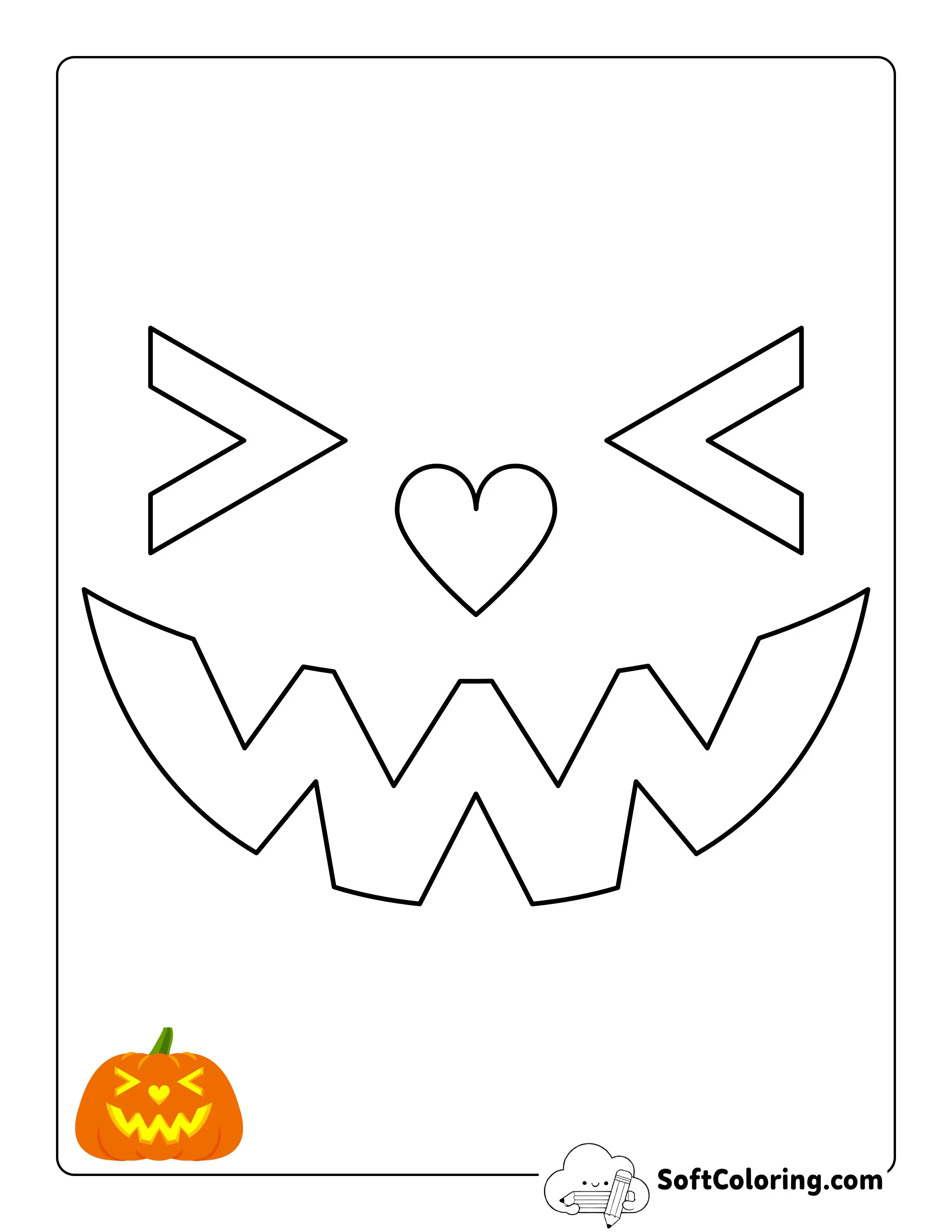 Laughing Face Jack O'lantern Pattern For Kids