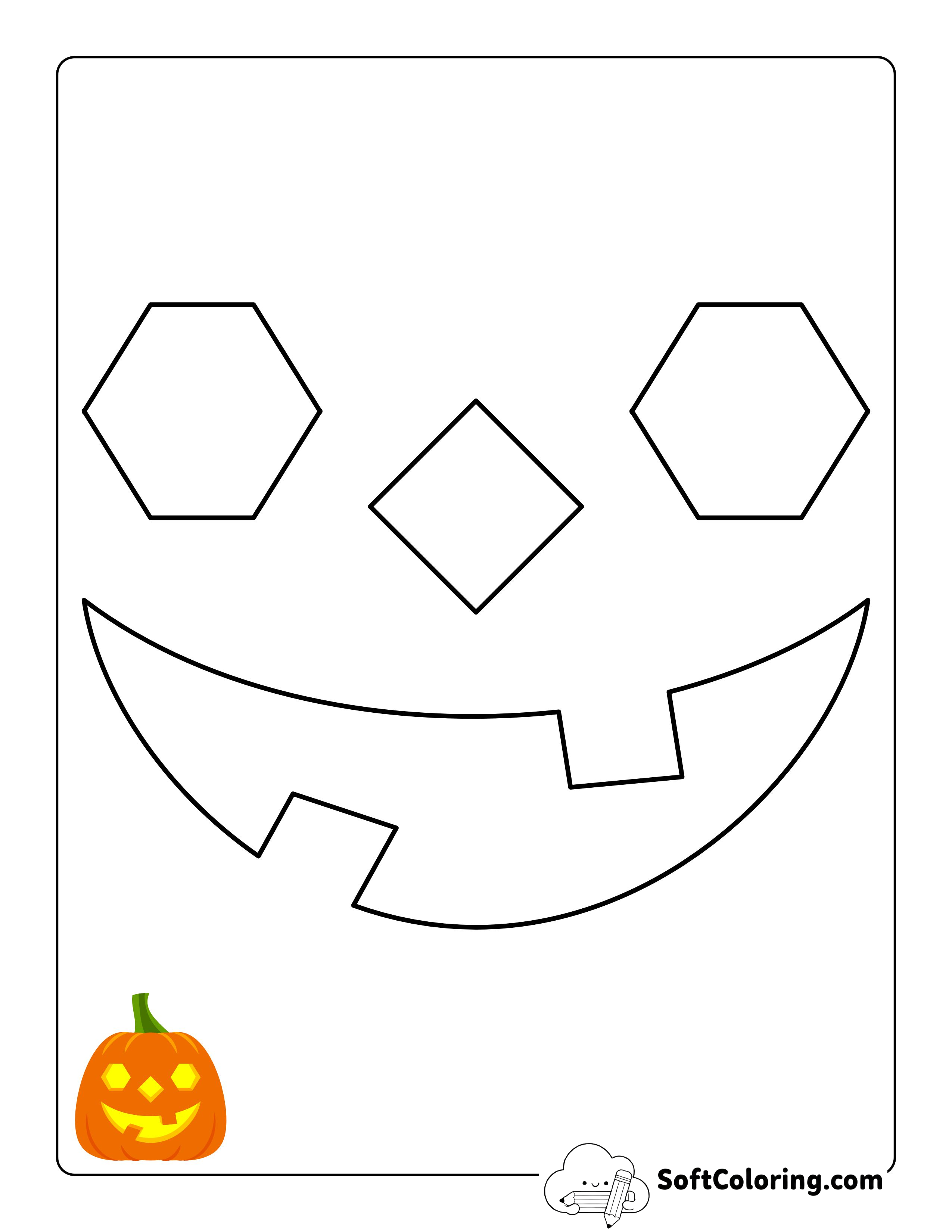 Friendly Pumpkin Carving Stencil For Kids