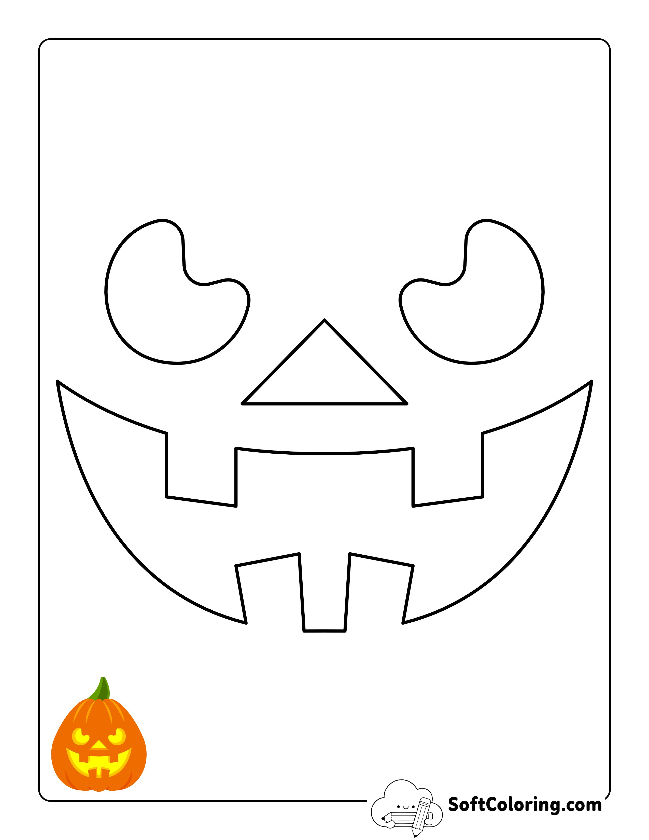 Toothy Grin Jack O'lantern Face Pattern