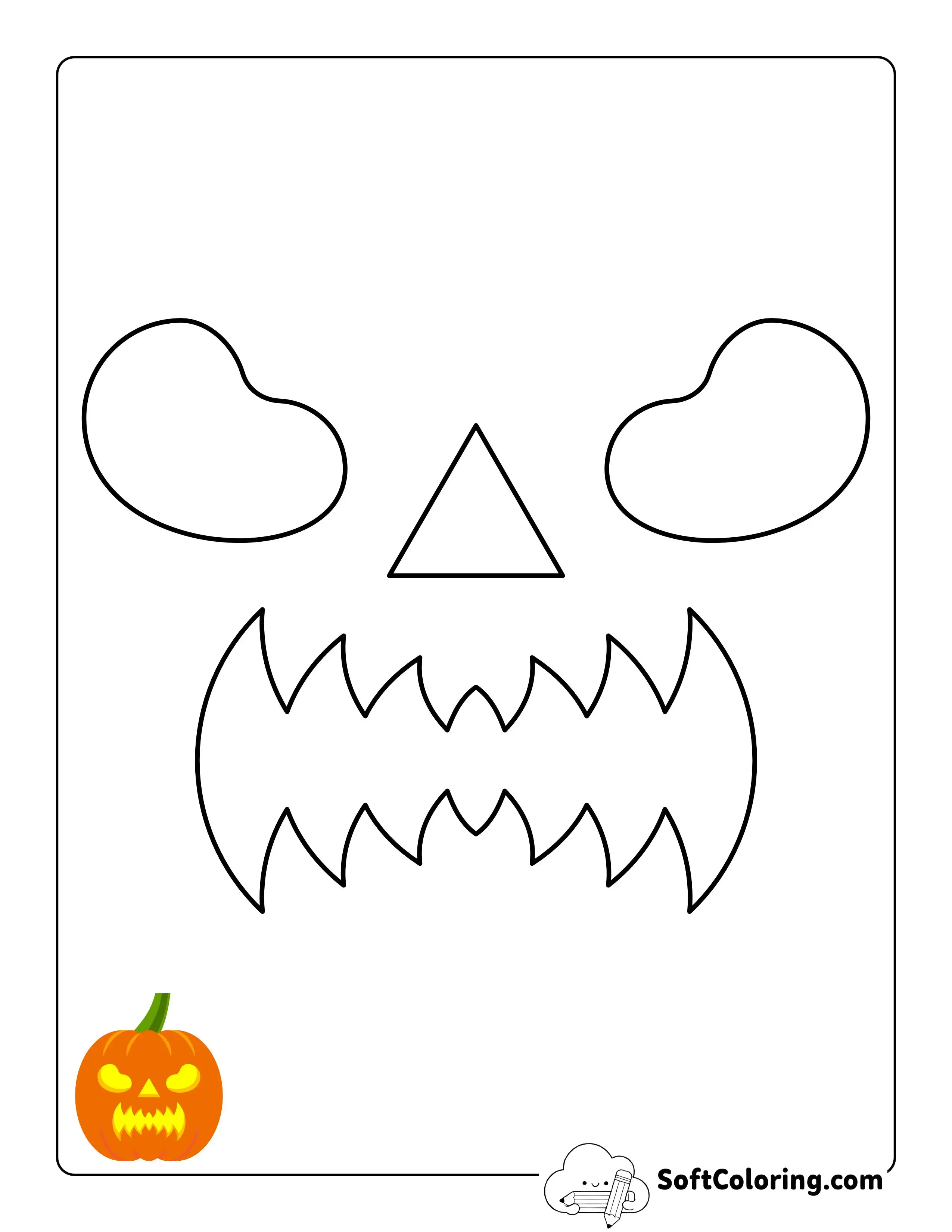 Scary Pumpkin Carving Design Printable