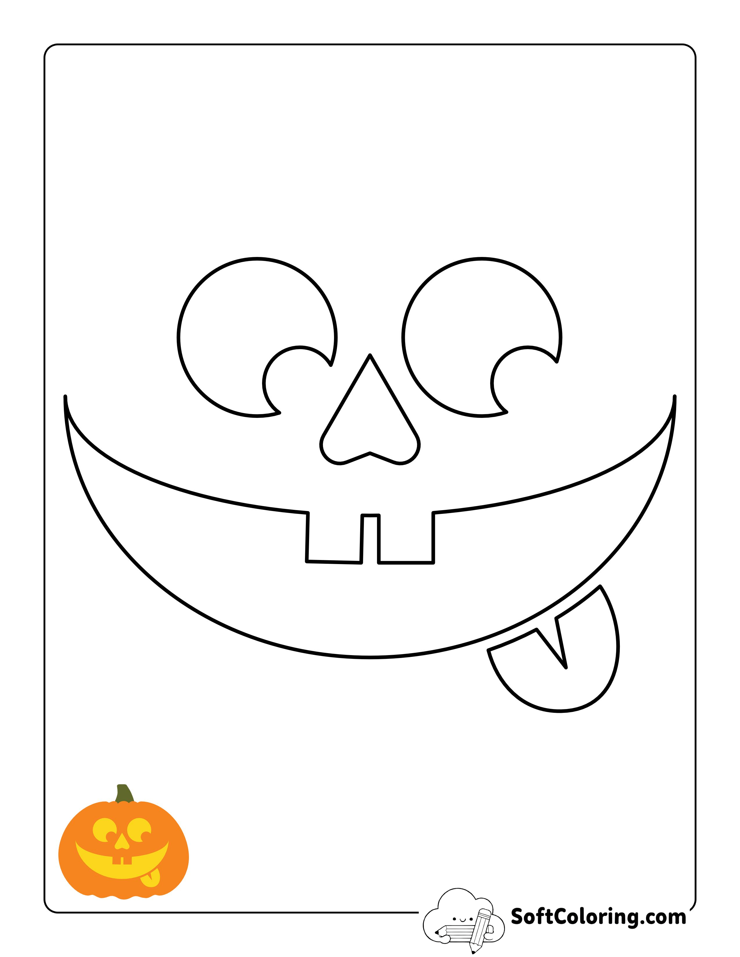 Funny Face Pumpkin Carving Pattern