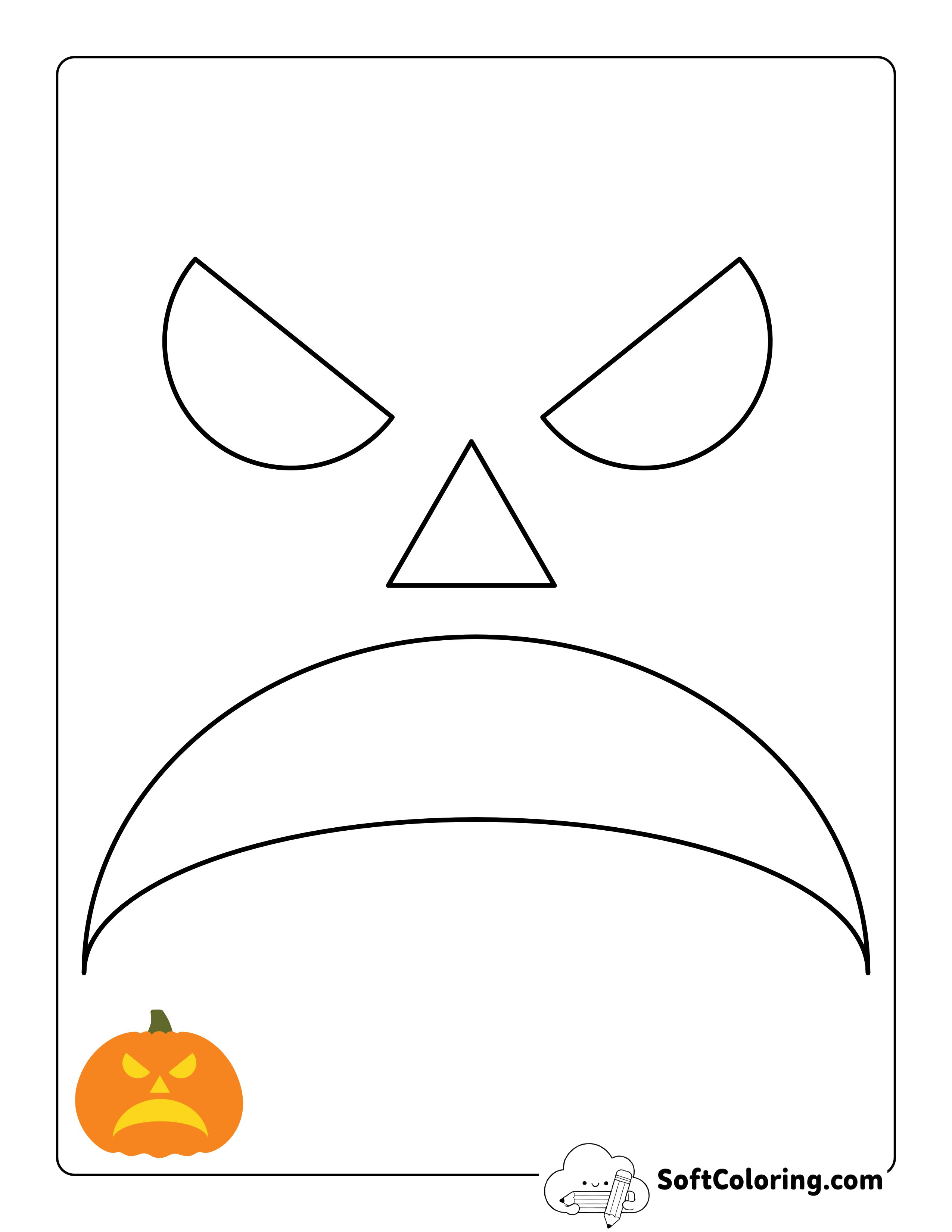 Grumpy Face Printable Carving Template
