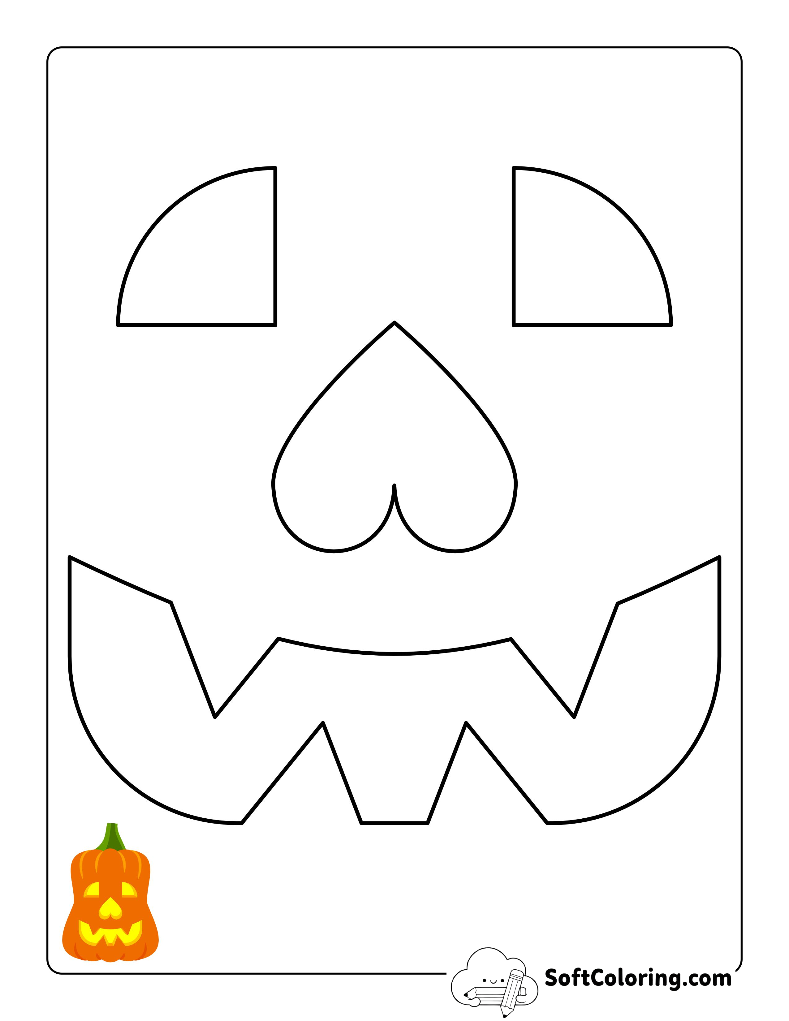 Happy Face Pumpkin Pattern For Kids
