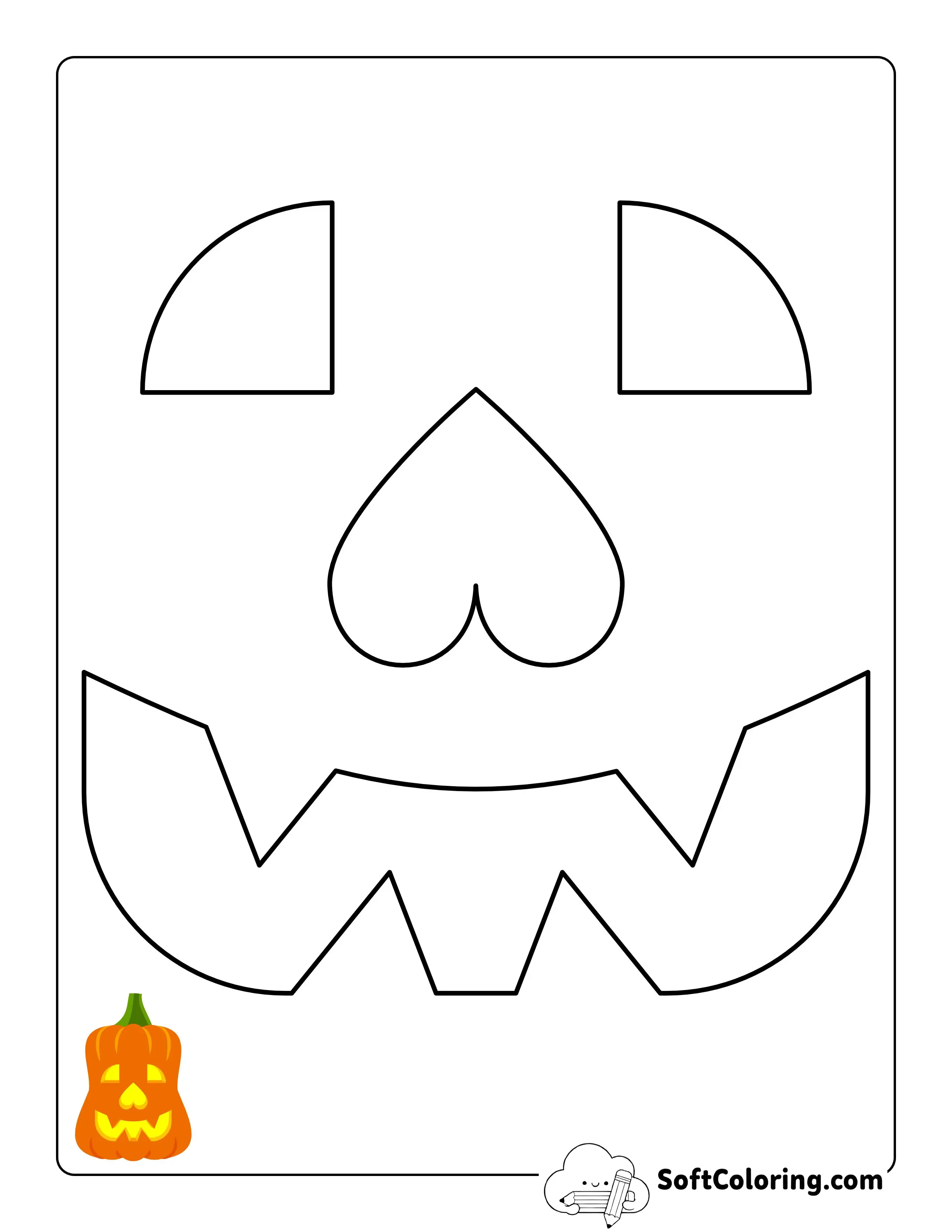 Happy Face Pumpkin Pattern For Kids