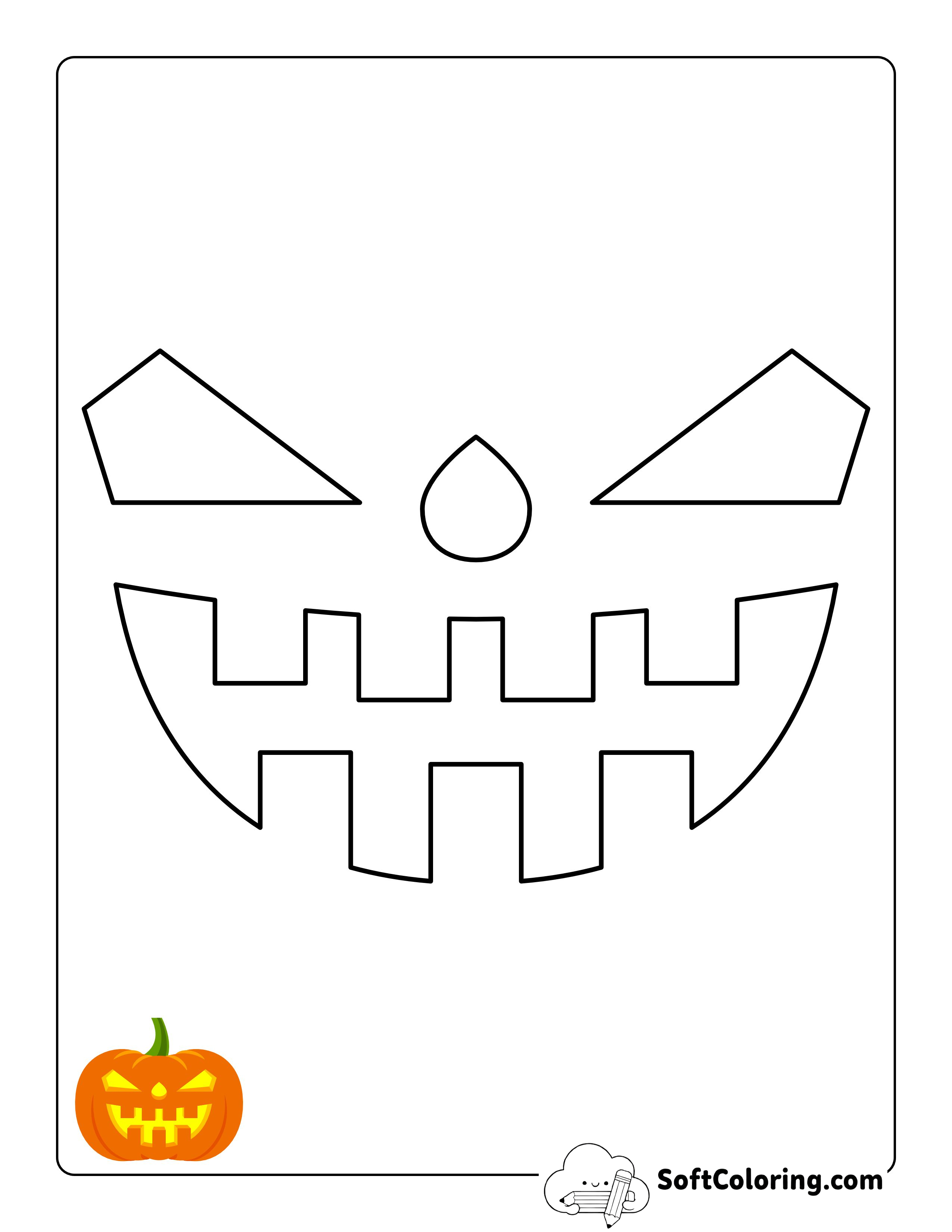 Scary Face Printable Pumpkin Pattern