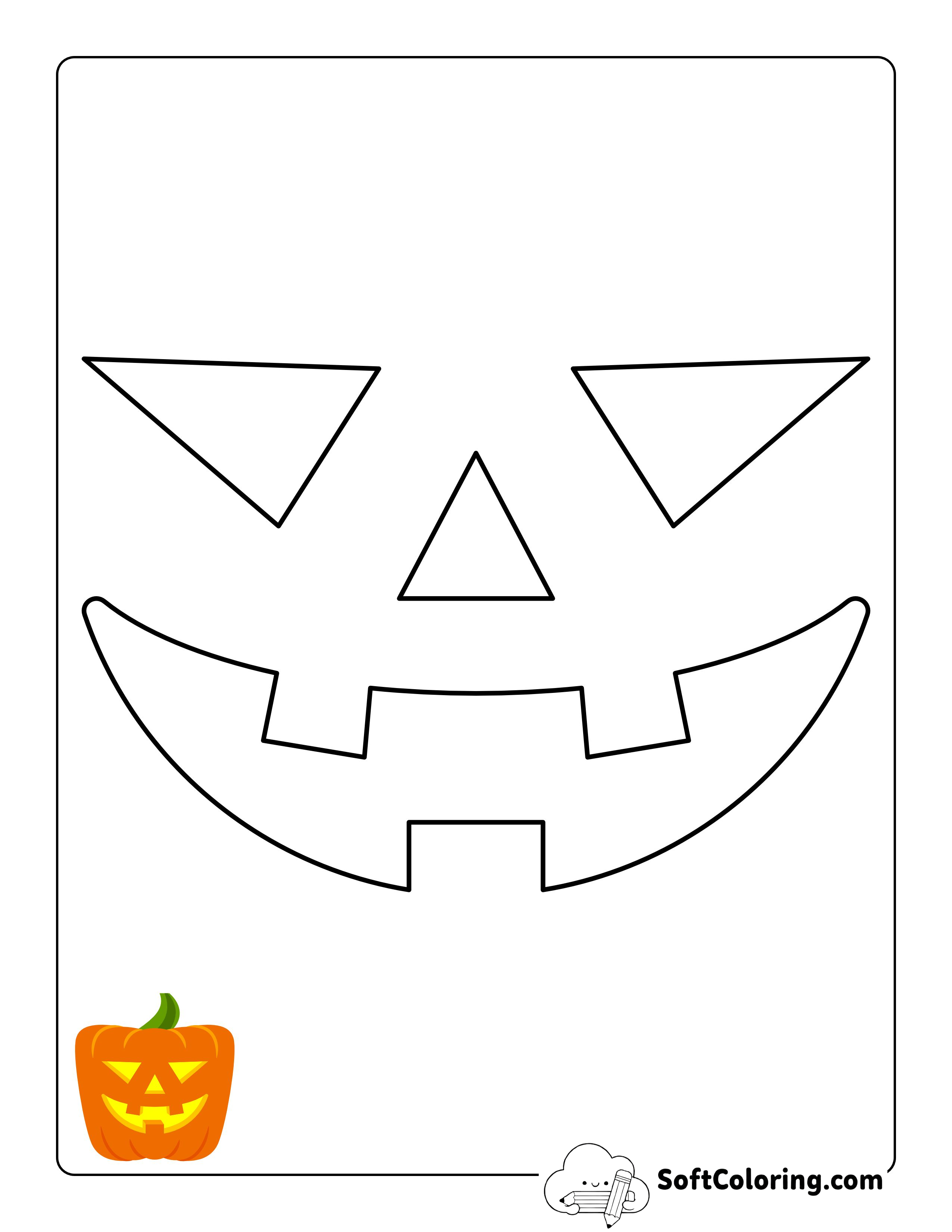 Scary Jack-O'-Lantern Free Pumpkin Template