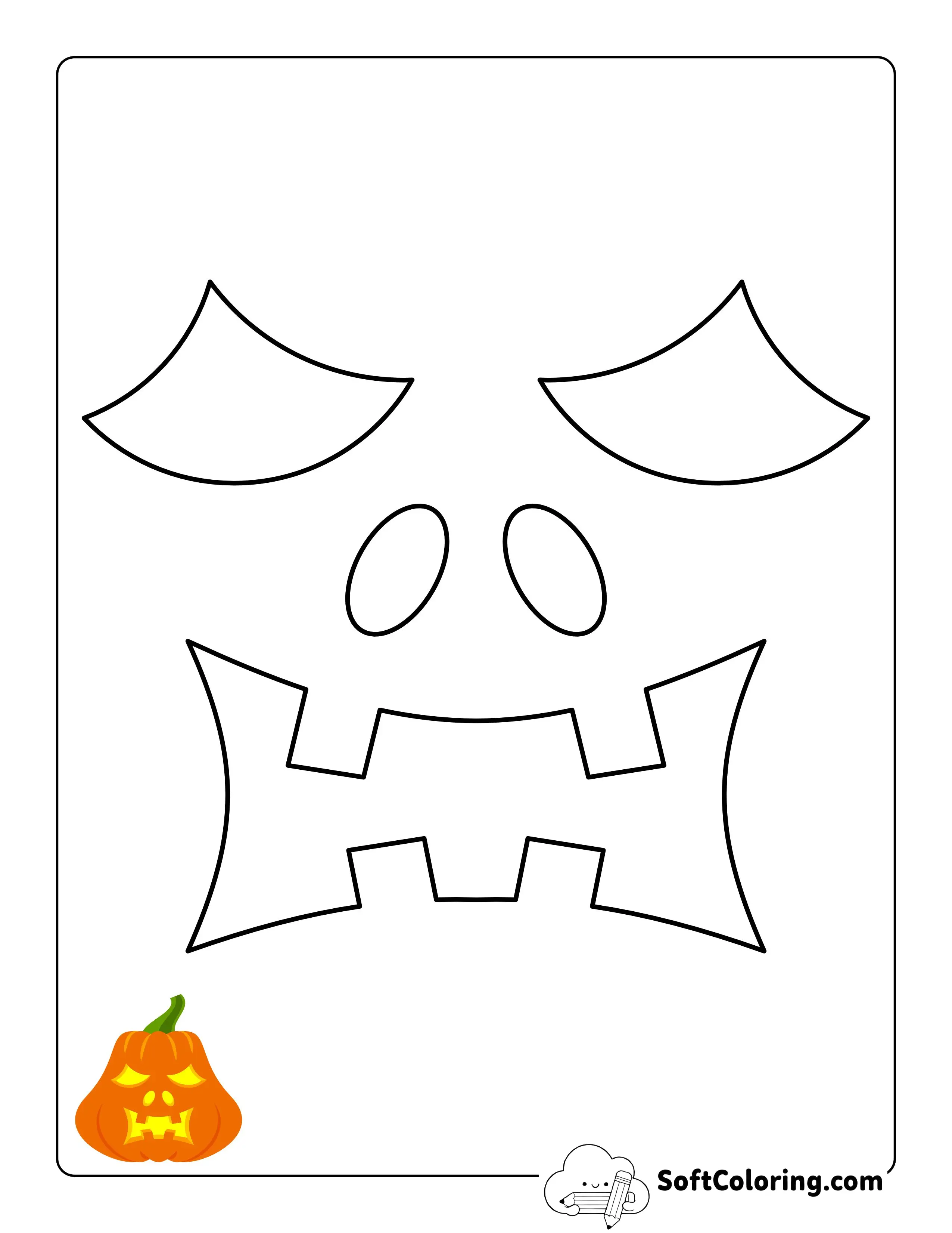 Scary Face Halloween Stencil