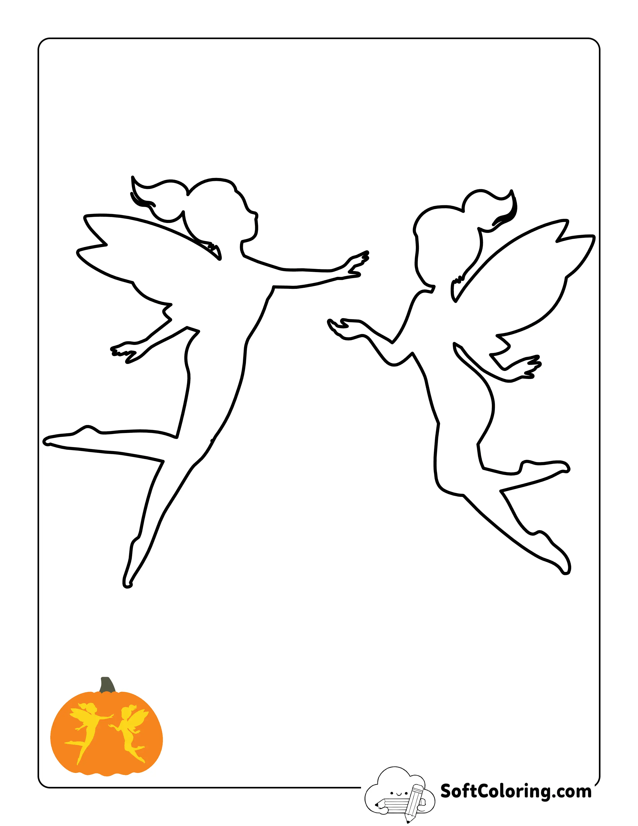 New! Fairies Halloween Pumpkin Carving Stencil