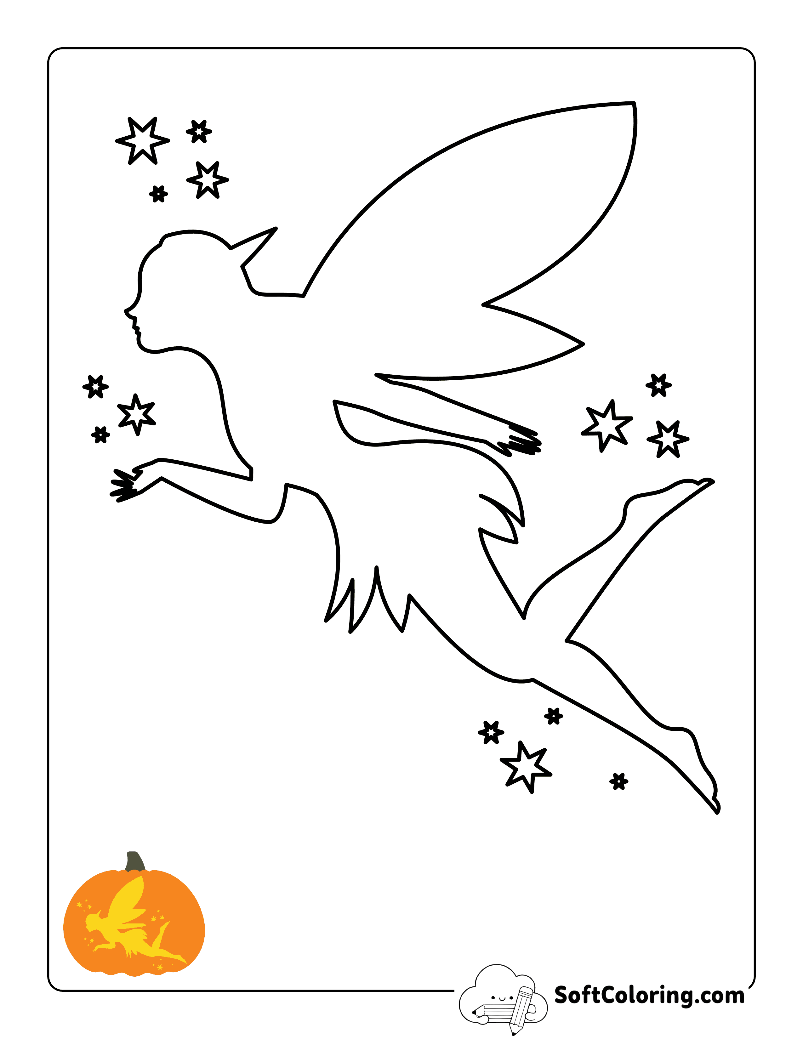 New! Halloween Fairy Pumpkin Carving Template
