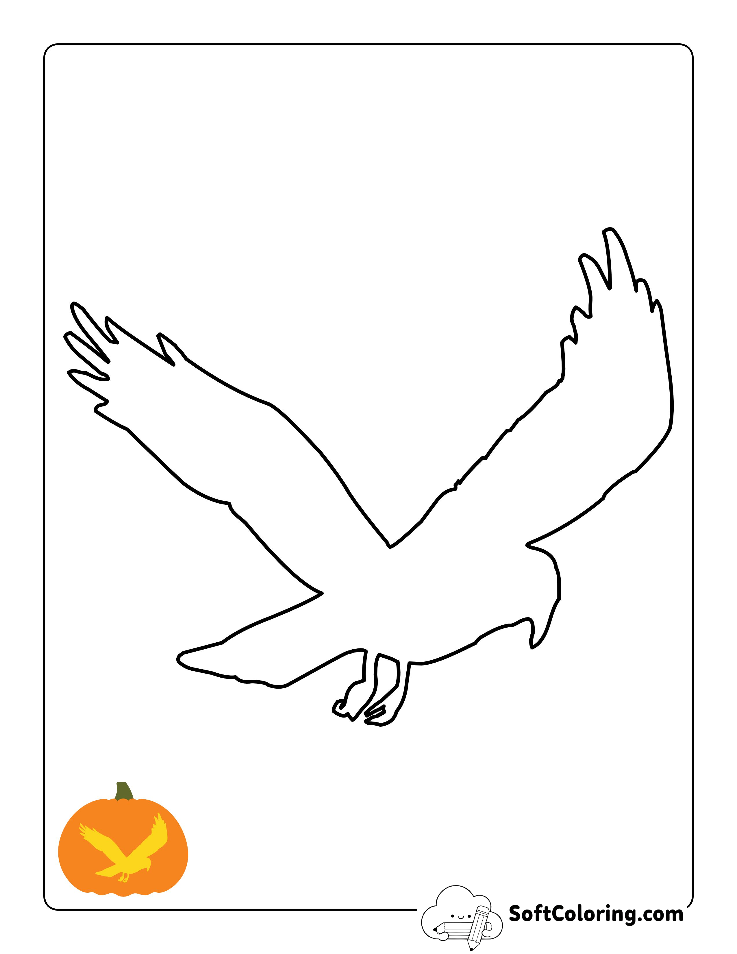 Flying Raven Pumpkin Carving Template