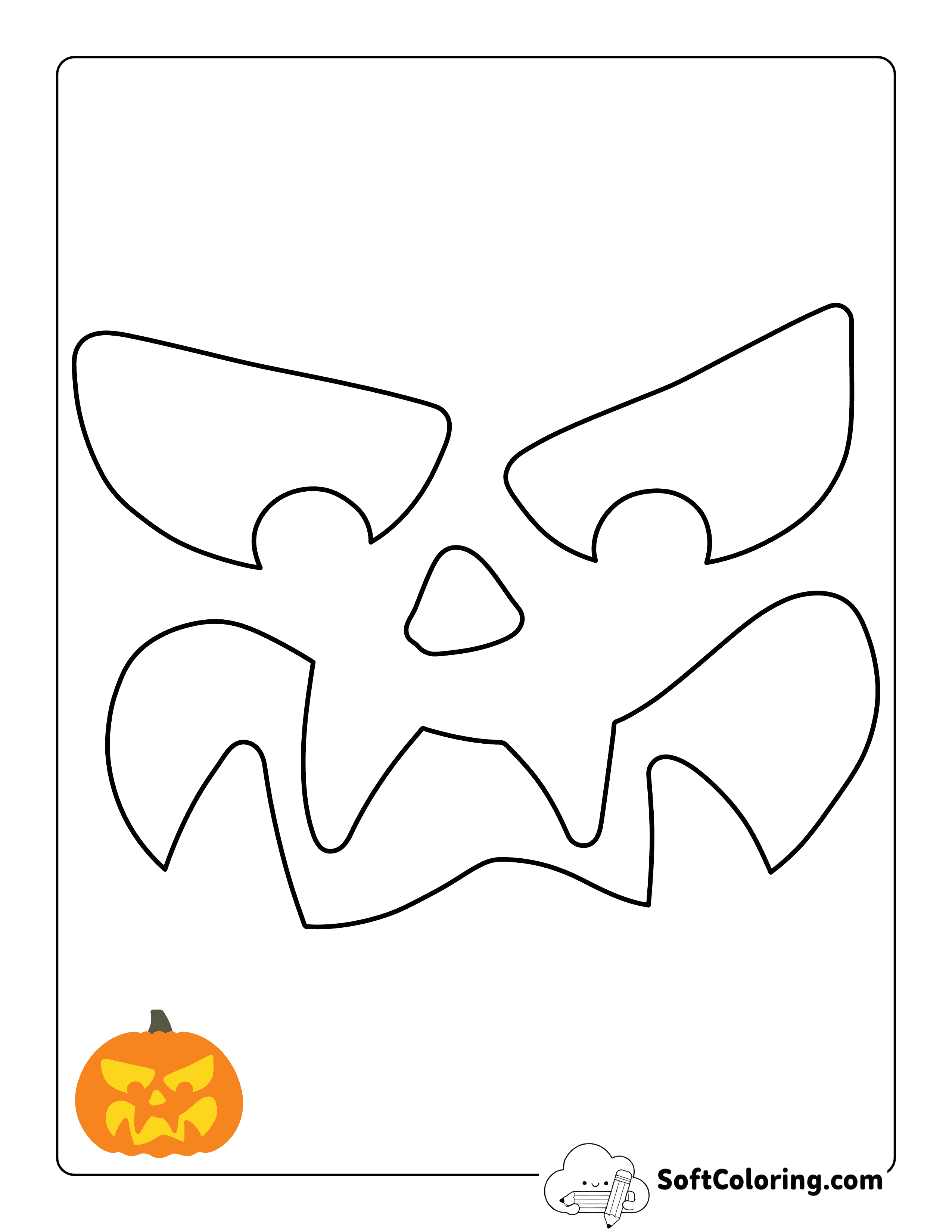 New! Angry Monster Face Pumpkin Carving Printable