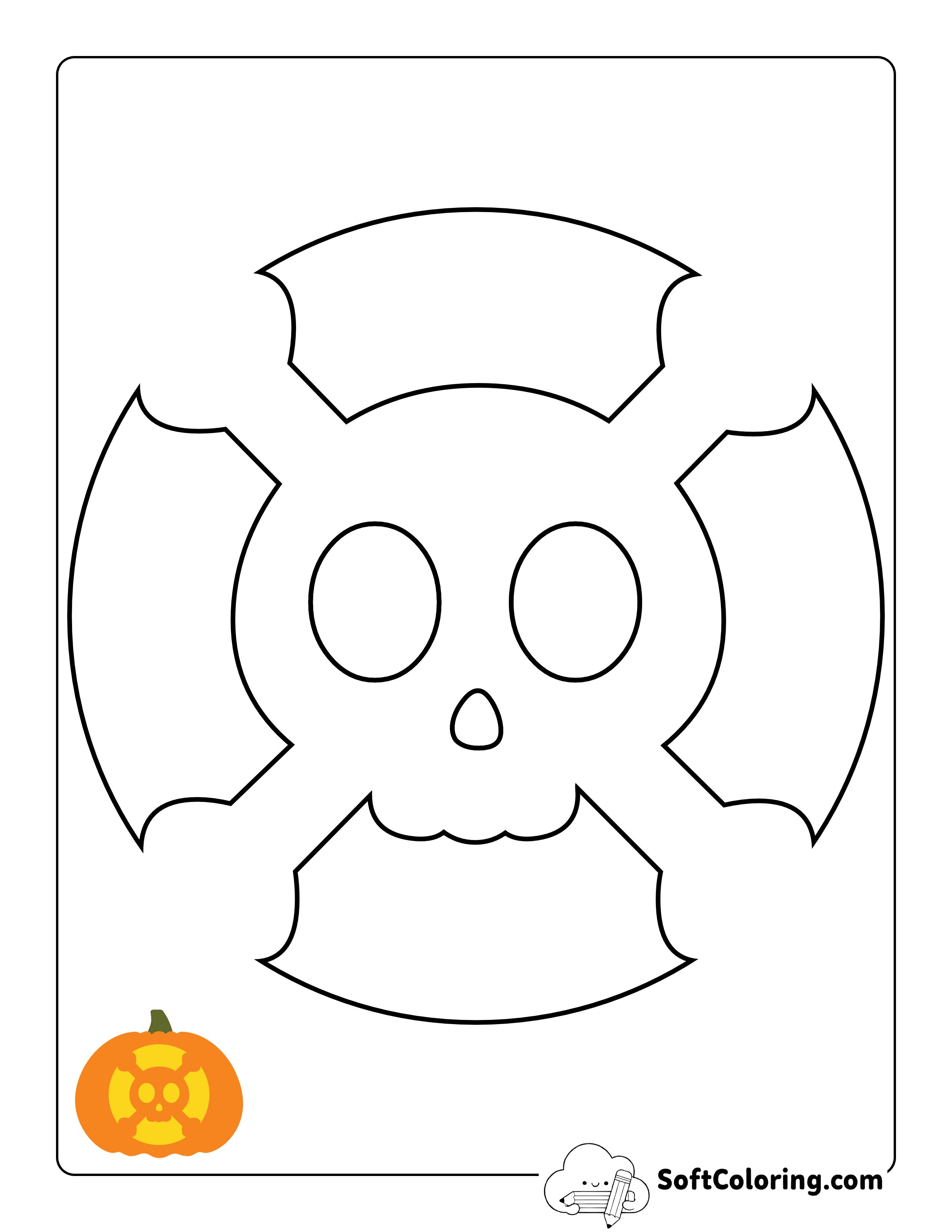 Skull & Crossbones Stencil (Carve Eyes & Nose First)