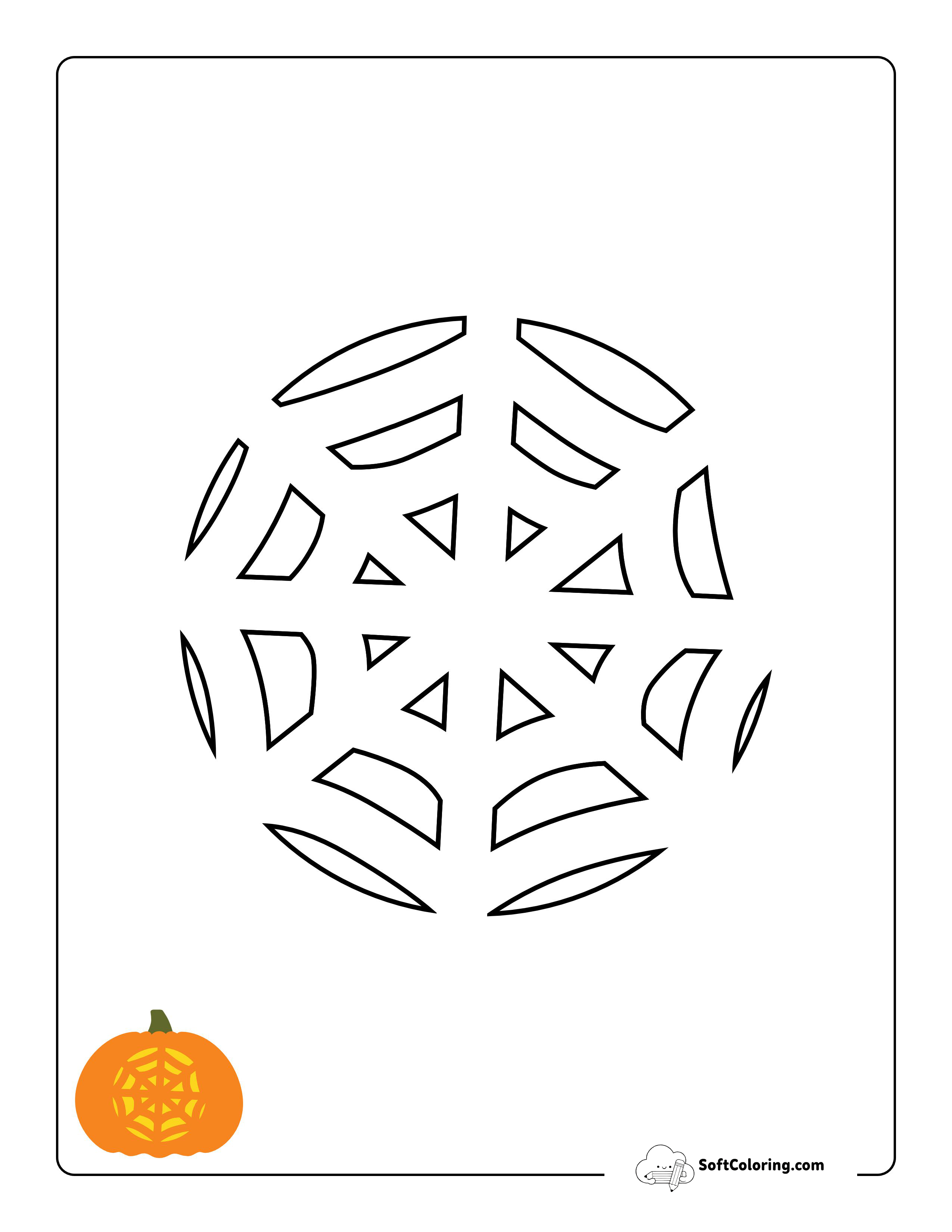 Spider Web Stencil (Carve From The Middle, Working Outwards)