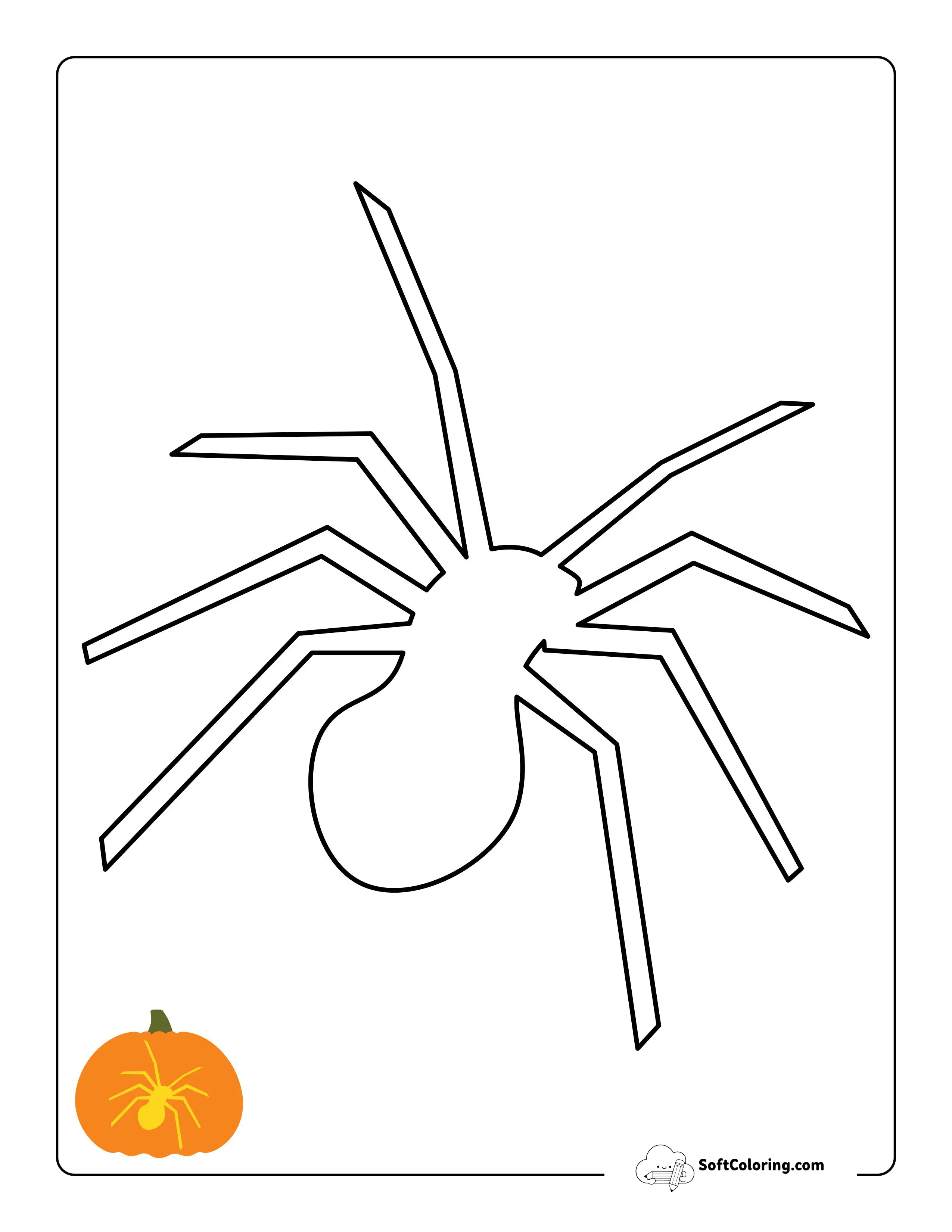 Scary Spider Pumpkin Carving Stencil