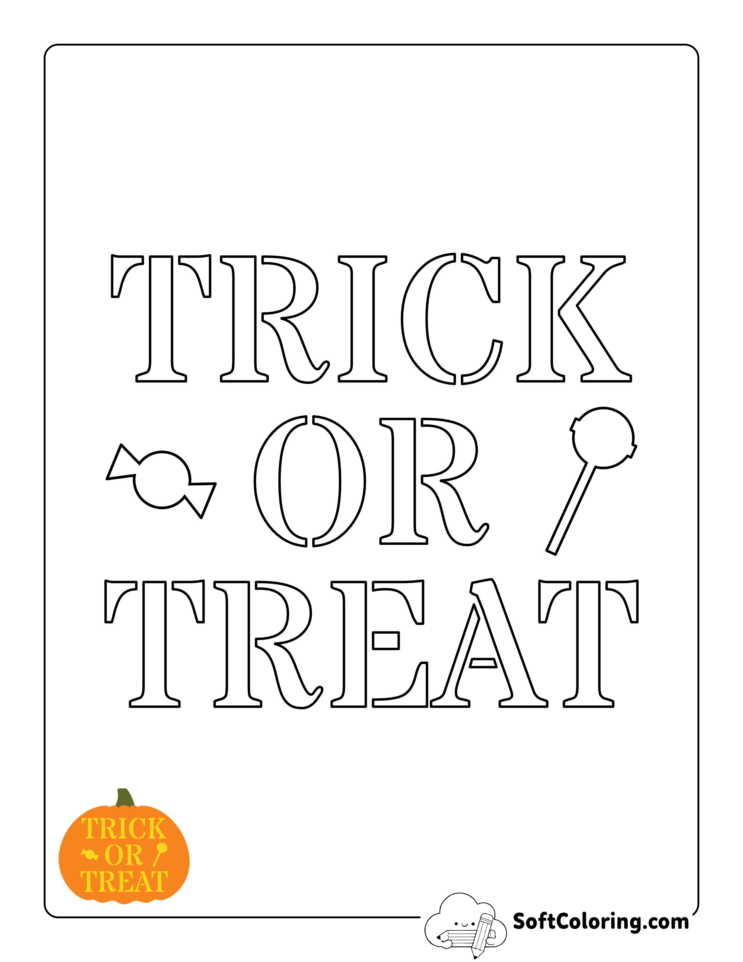 "Trick Or Treat" Pumpkin Template To Carve
