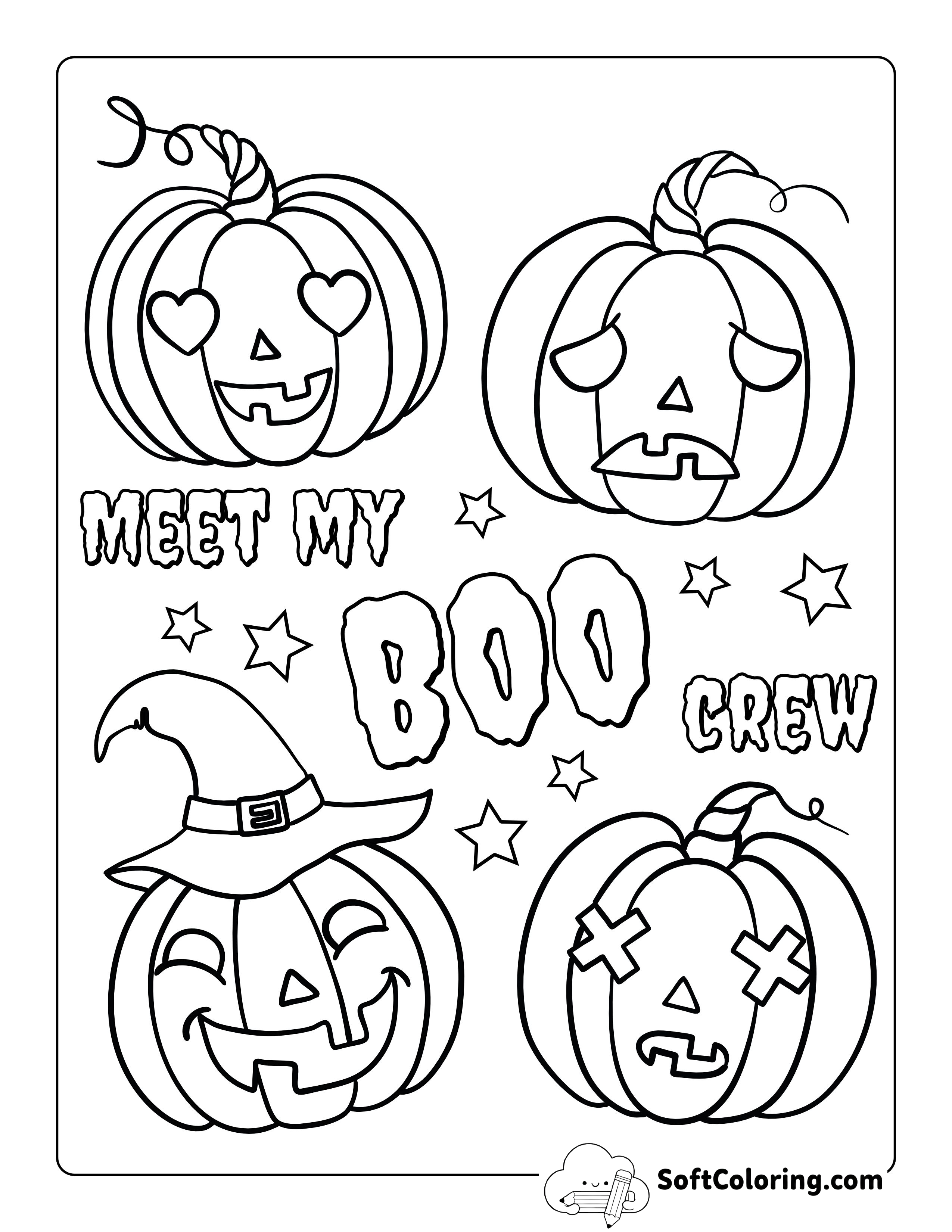 "Meet My BOO Crew" Fun Coloring Page for Teens