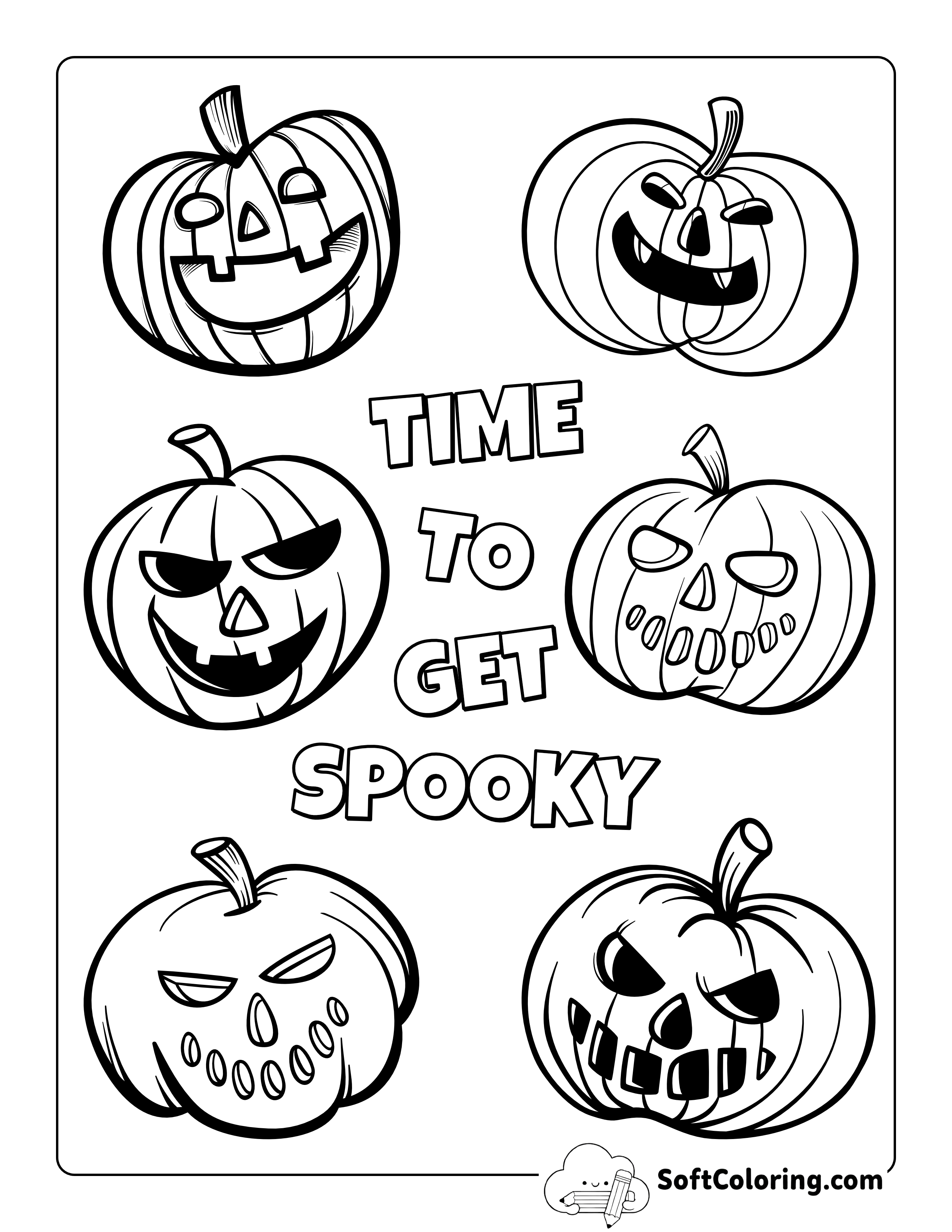 Scary Jack O'lantern Templates To Color