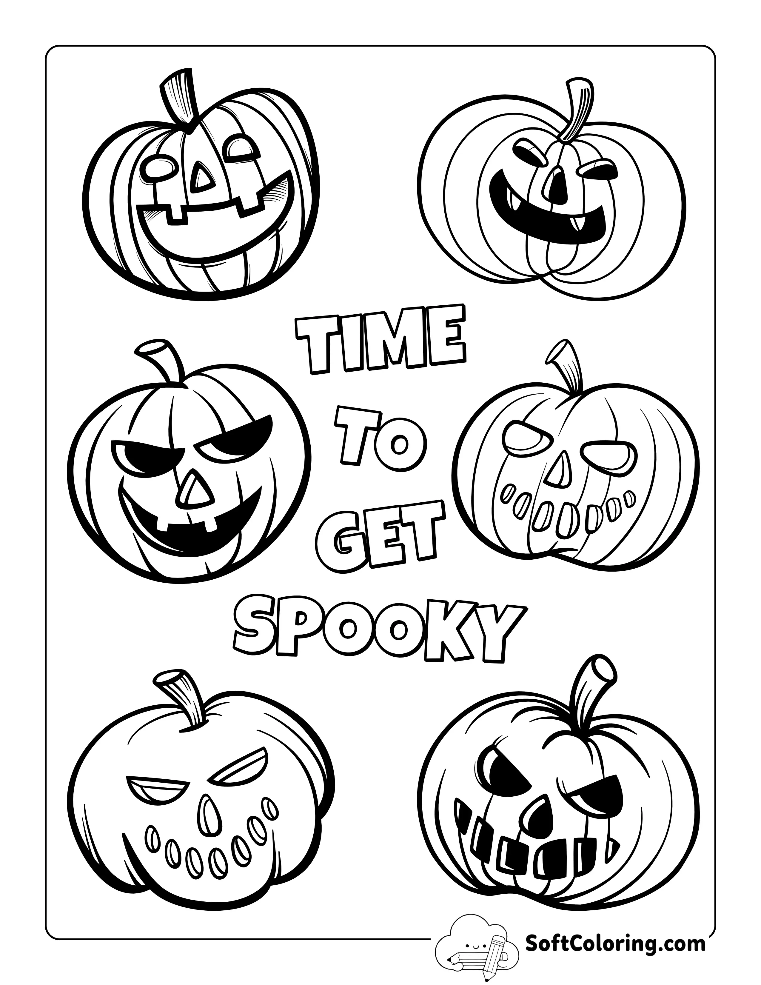 Scary Jack O'lantern Templates To Color