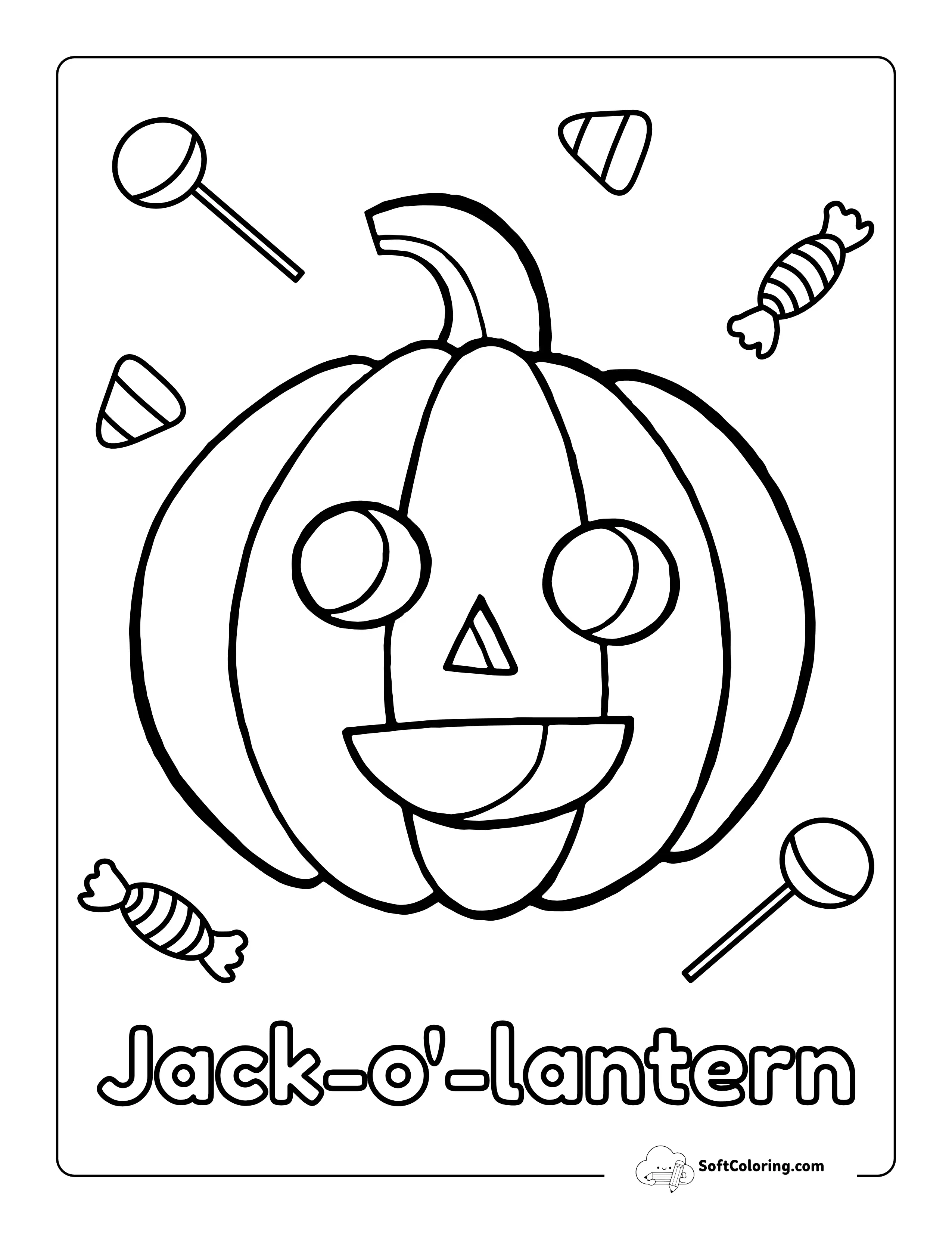 "Jack-O'-Lantern" Halloween Coloring Sheet For Preschoolers